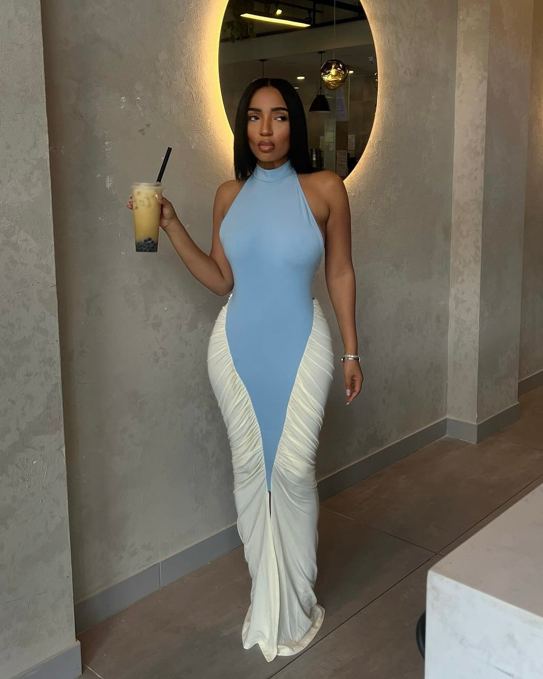 Azure Mirage Maxi Dress