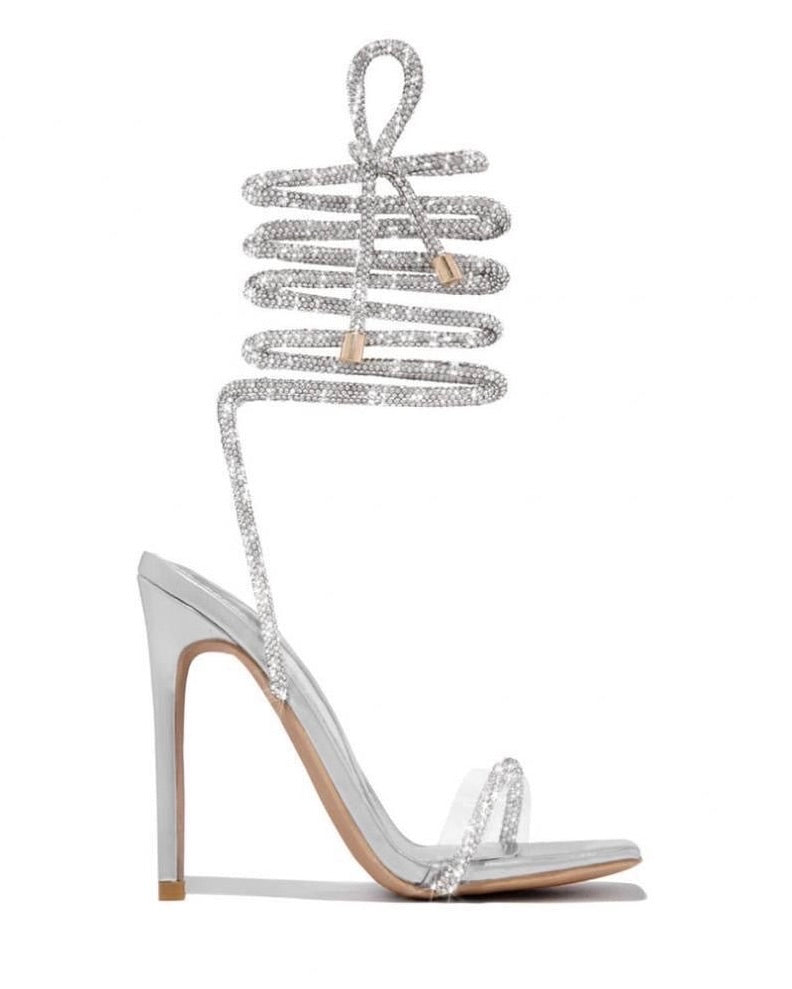 Damaris Sparkly High Heels Silver