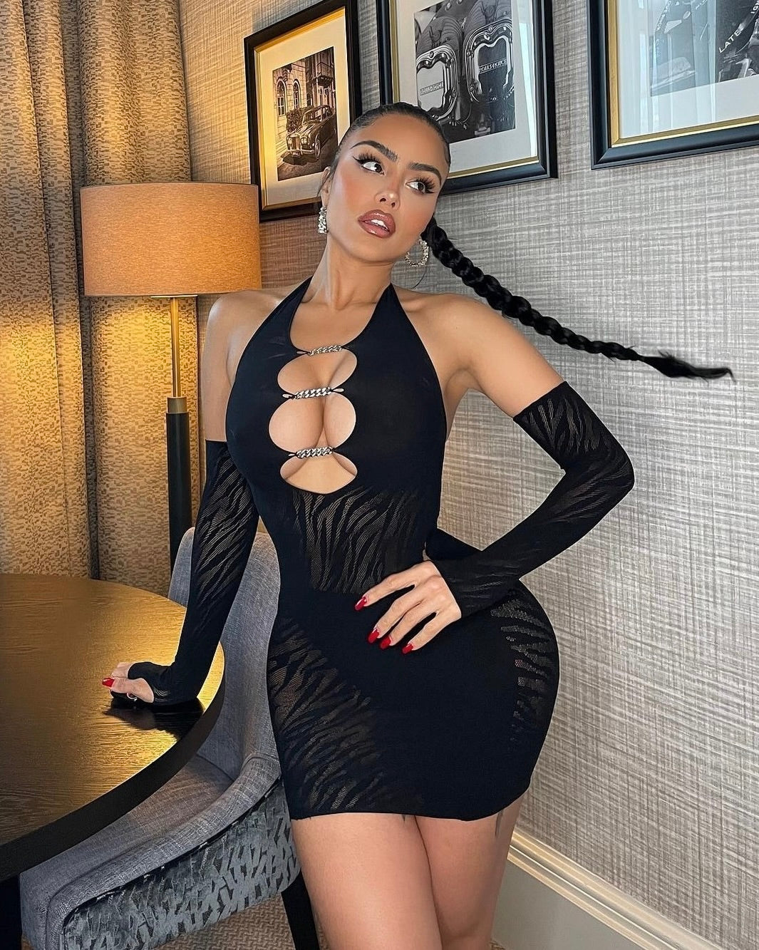 Midnight Chains Mini Dress