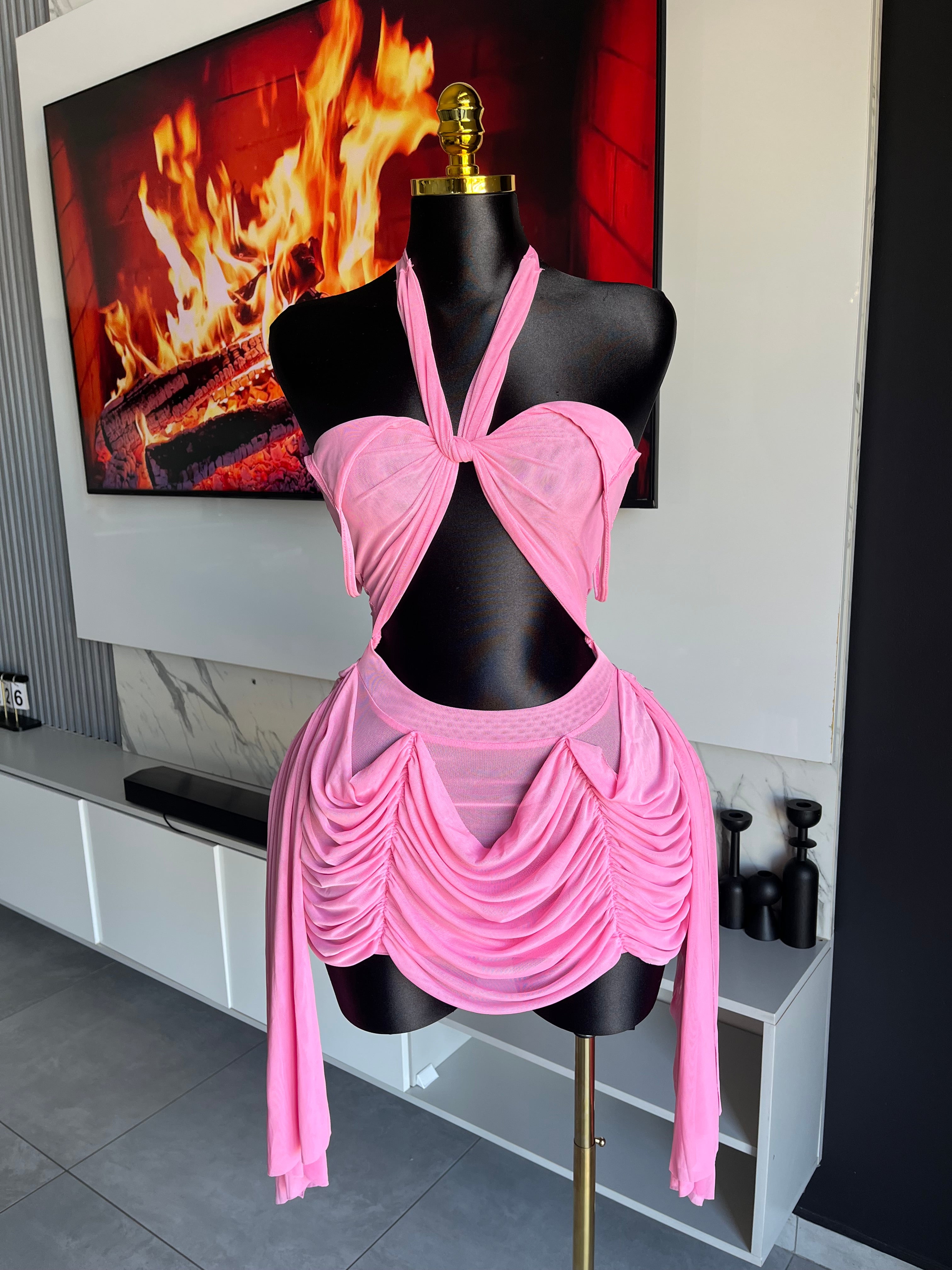 Orla Ruched Cut-Out Mini Set