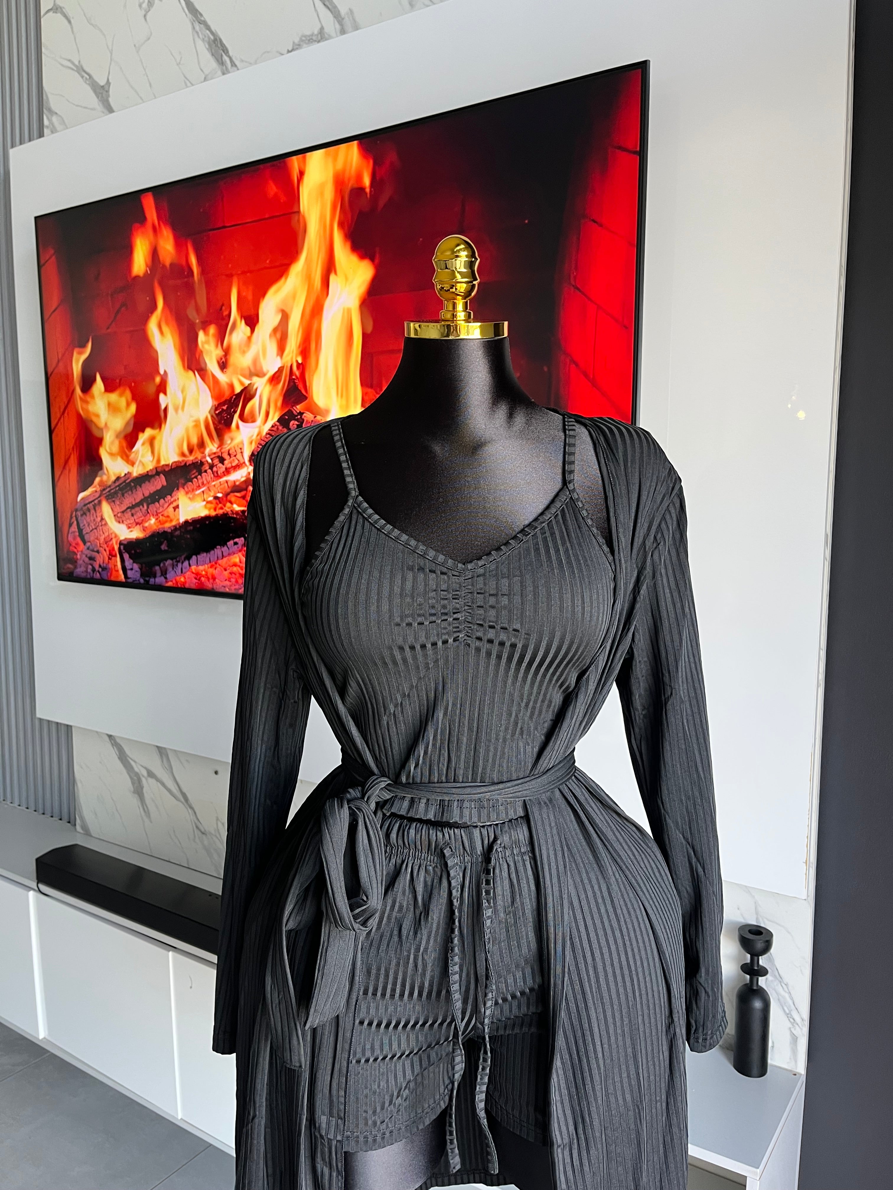 Jesse Ribbed Lounge Three-Piece Set