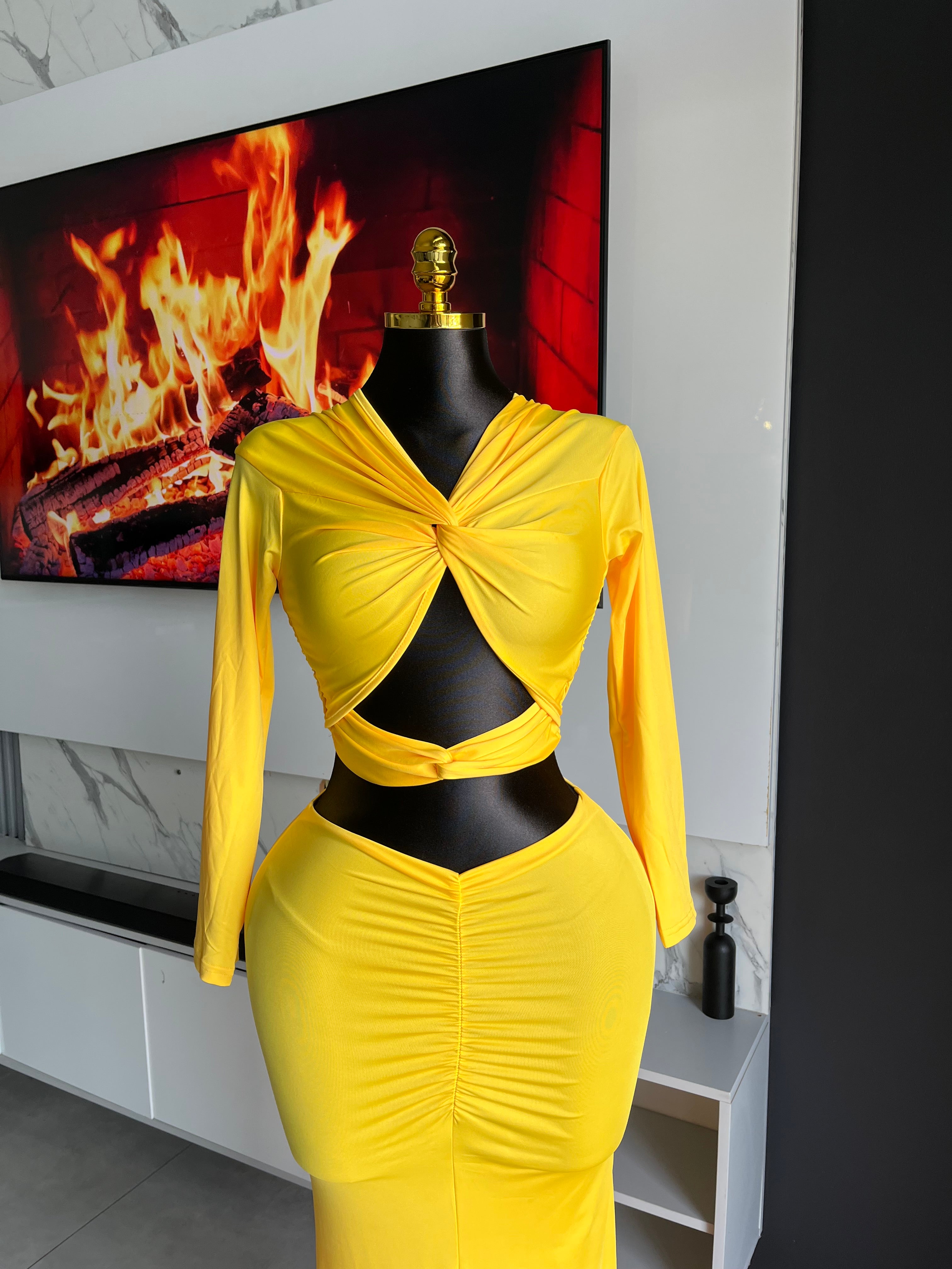 Deja Twist-Front Maxi Two-Piece Set