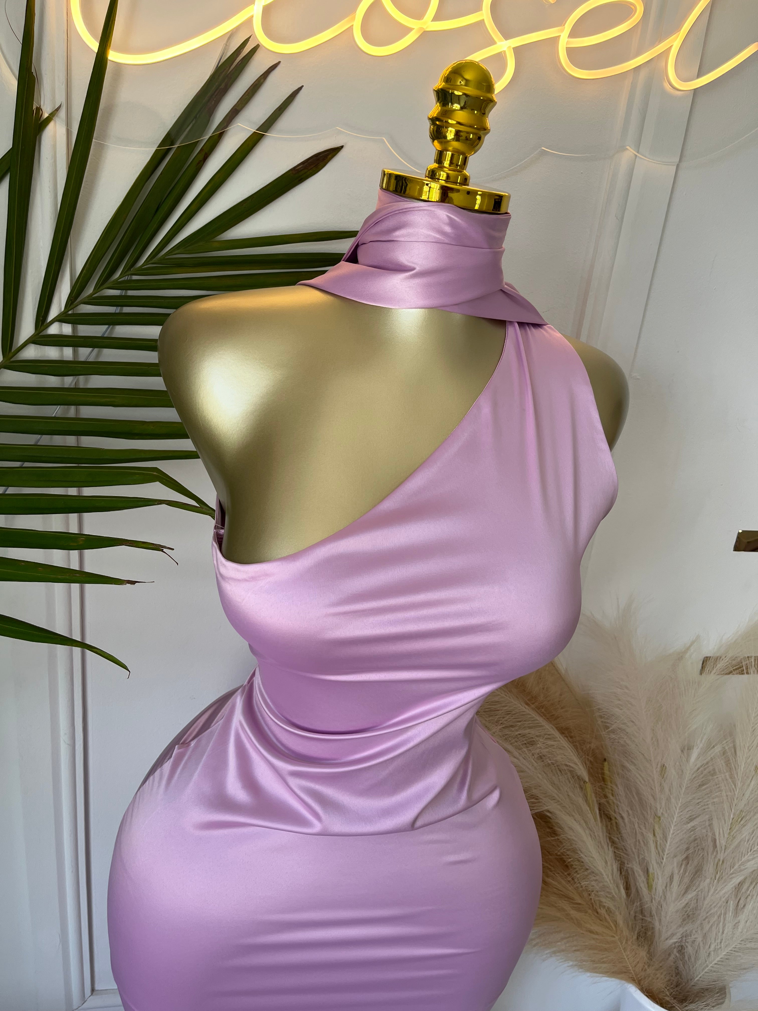 Micah Blush One-Shoulder Maxi Dress