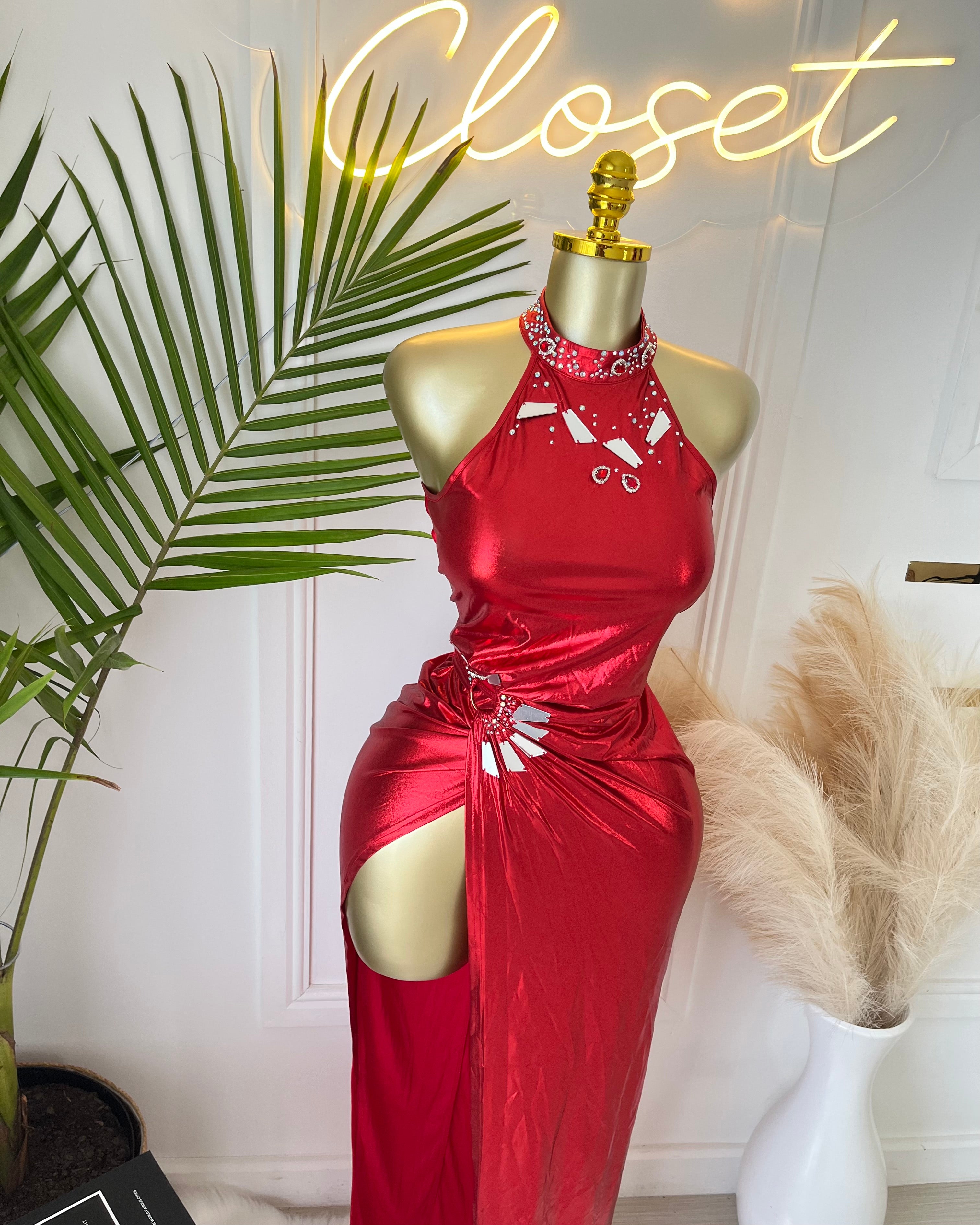 Goddess Vibe High Slit Maxi Dress