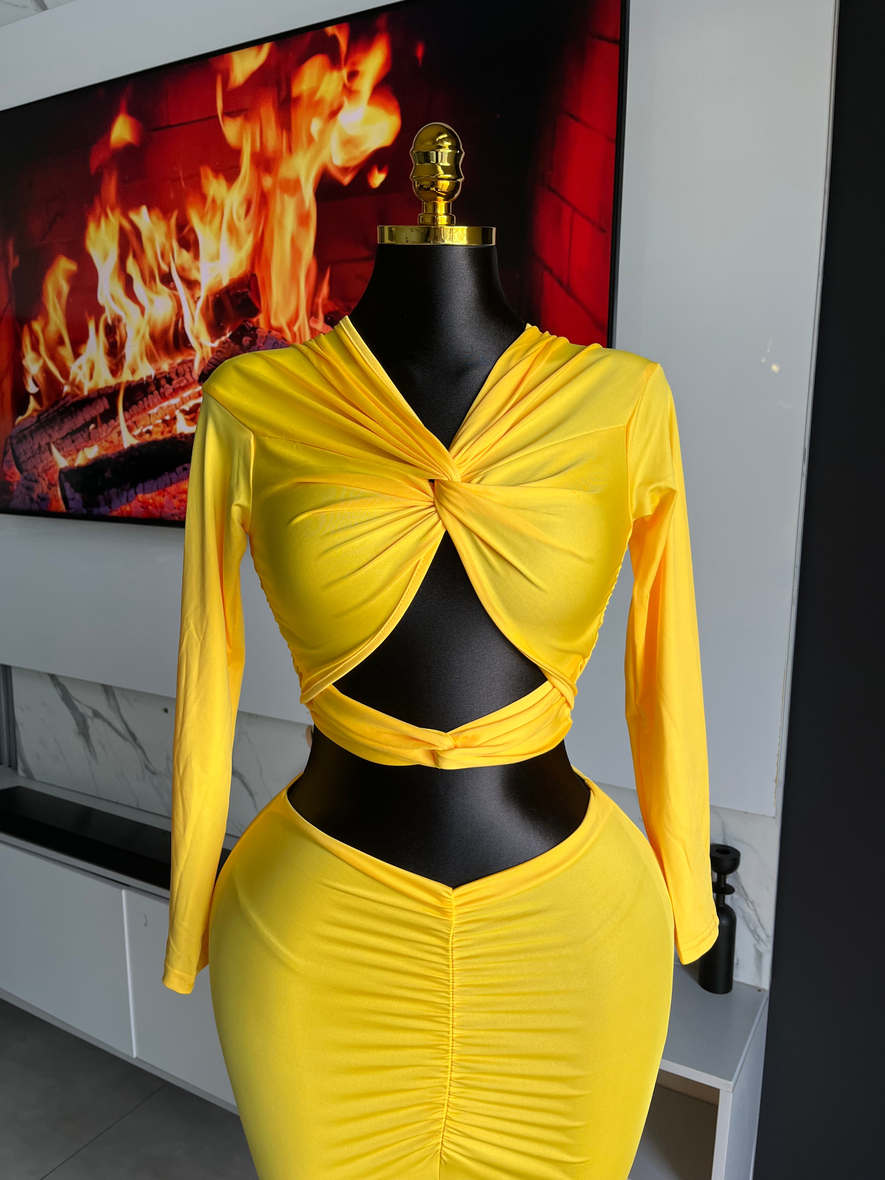 Deja Twist-Front Maxi Two-Piece Set