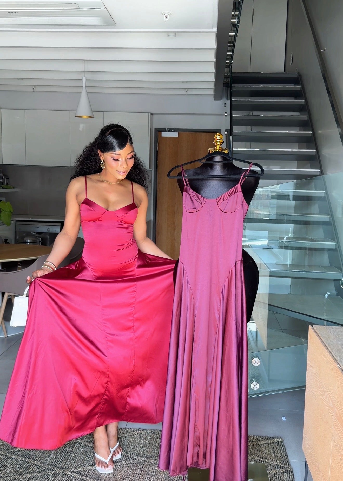 Vivienne Satin Corset Maxi Dress