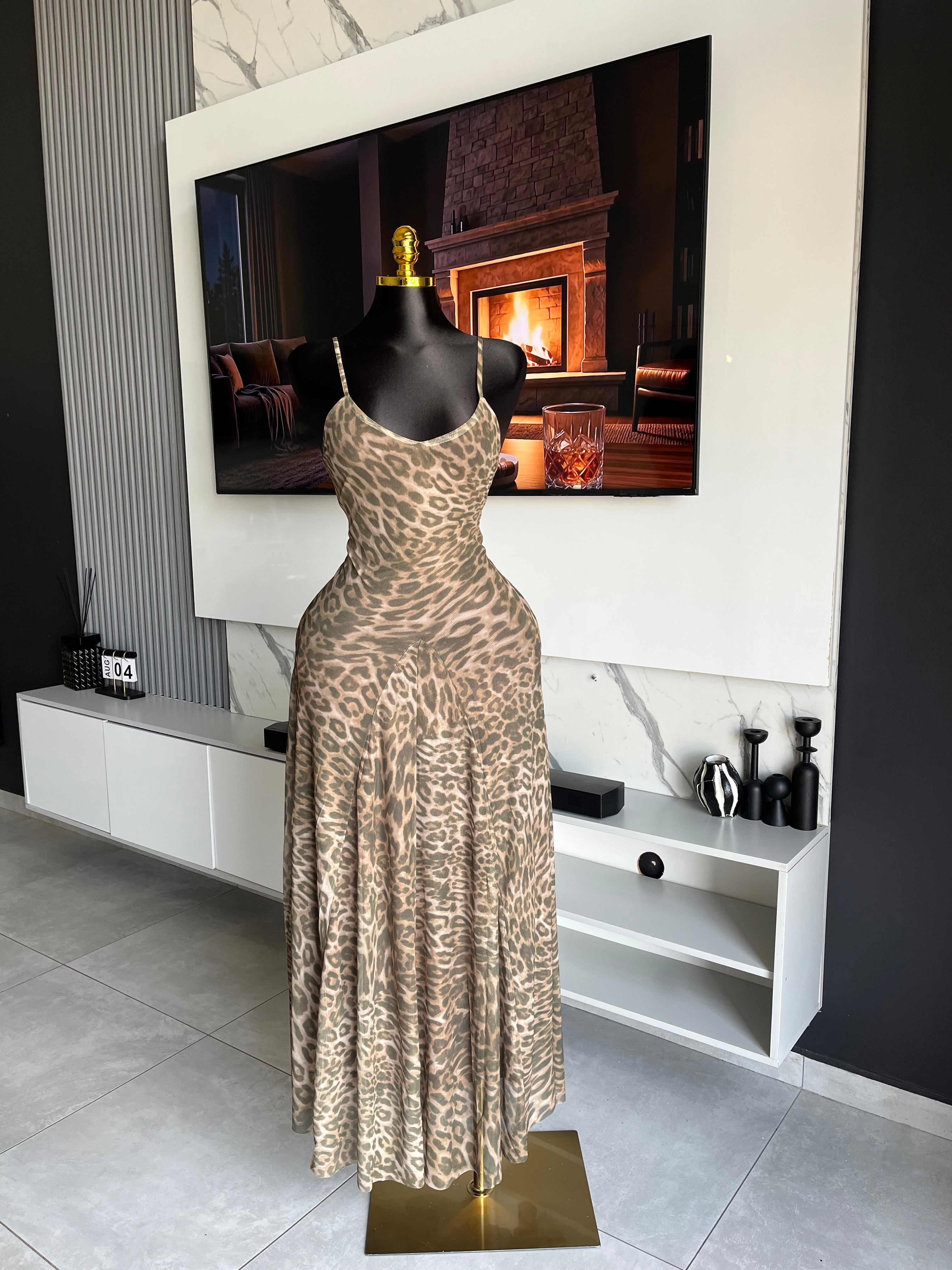 Sunray Leopard Print Maxi Dress