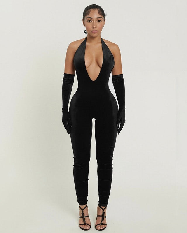 Legacy Plunge Jumpsuit with Gloves