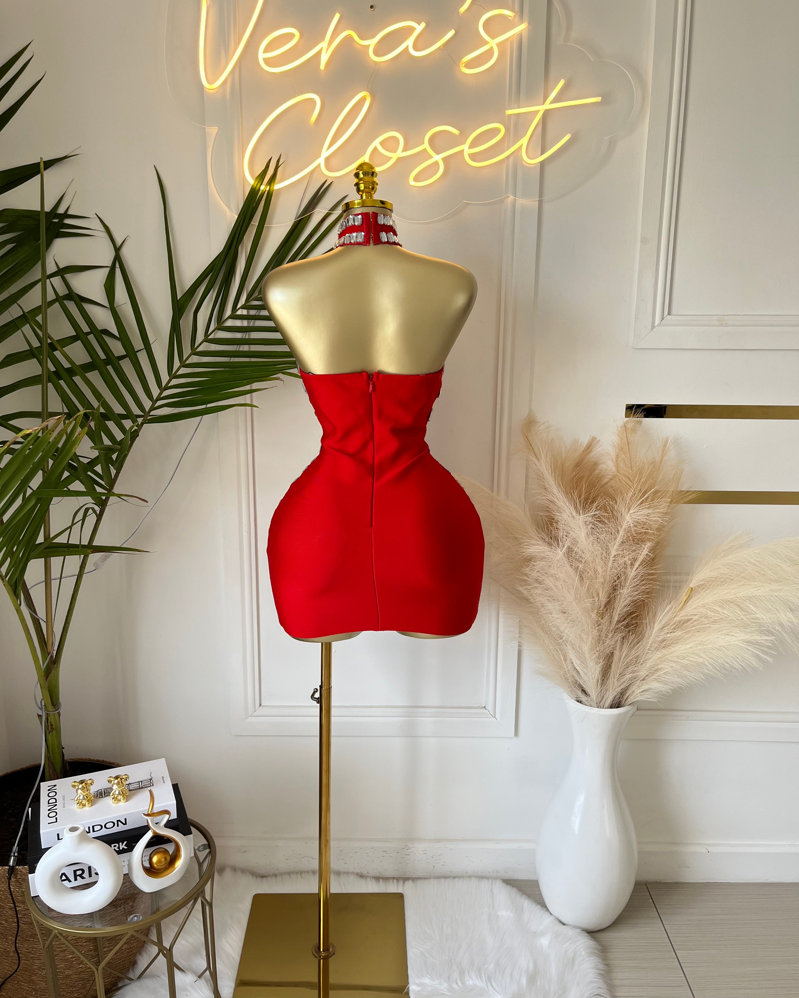 Zarielle Crystal Bodycon Mini Dress