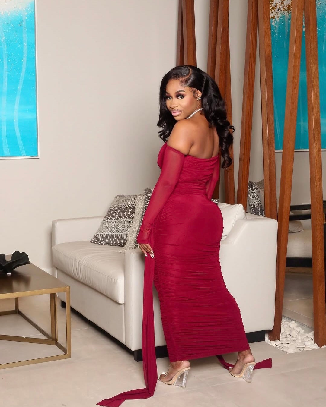 Rhia Off-Shoulder Ruched Maxi Dress