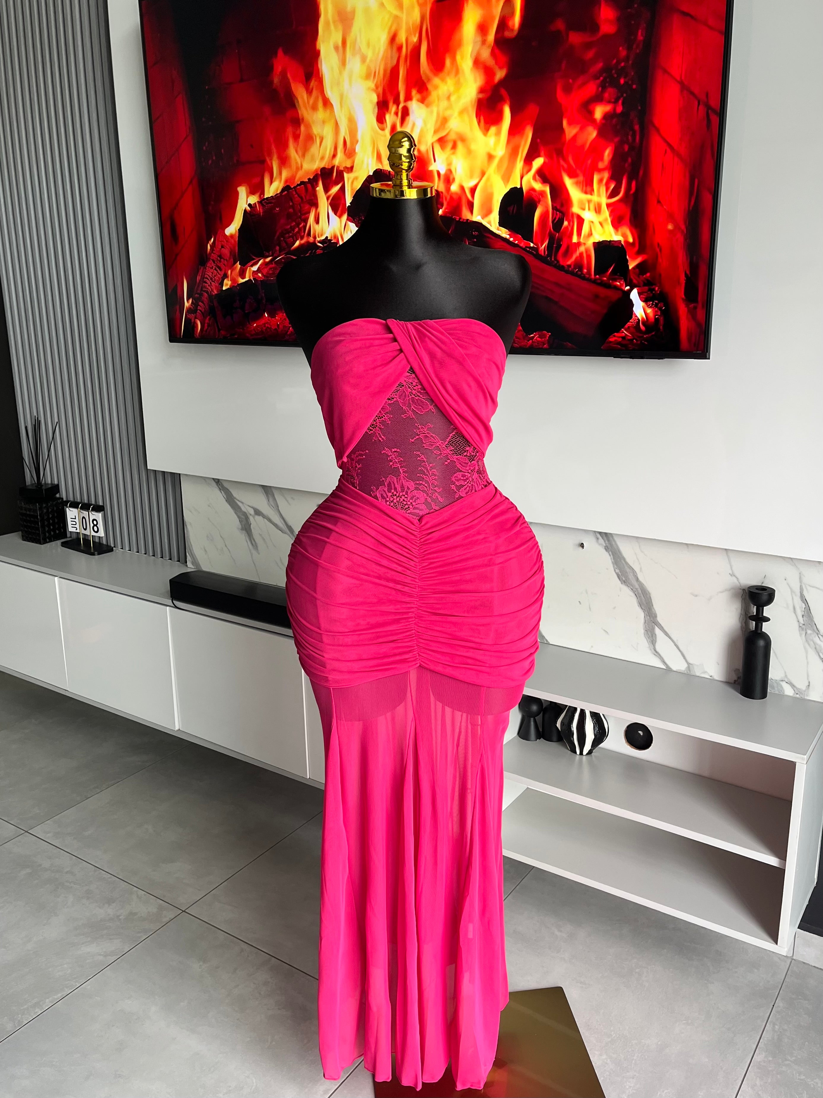Delphine Lace Illusion Maxi