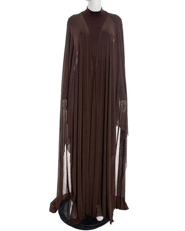 Noire Draped Sleeve Maxi Dress Purple