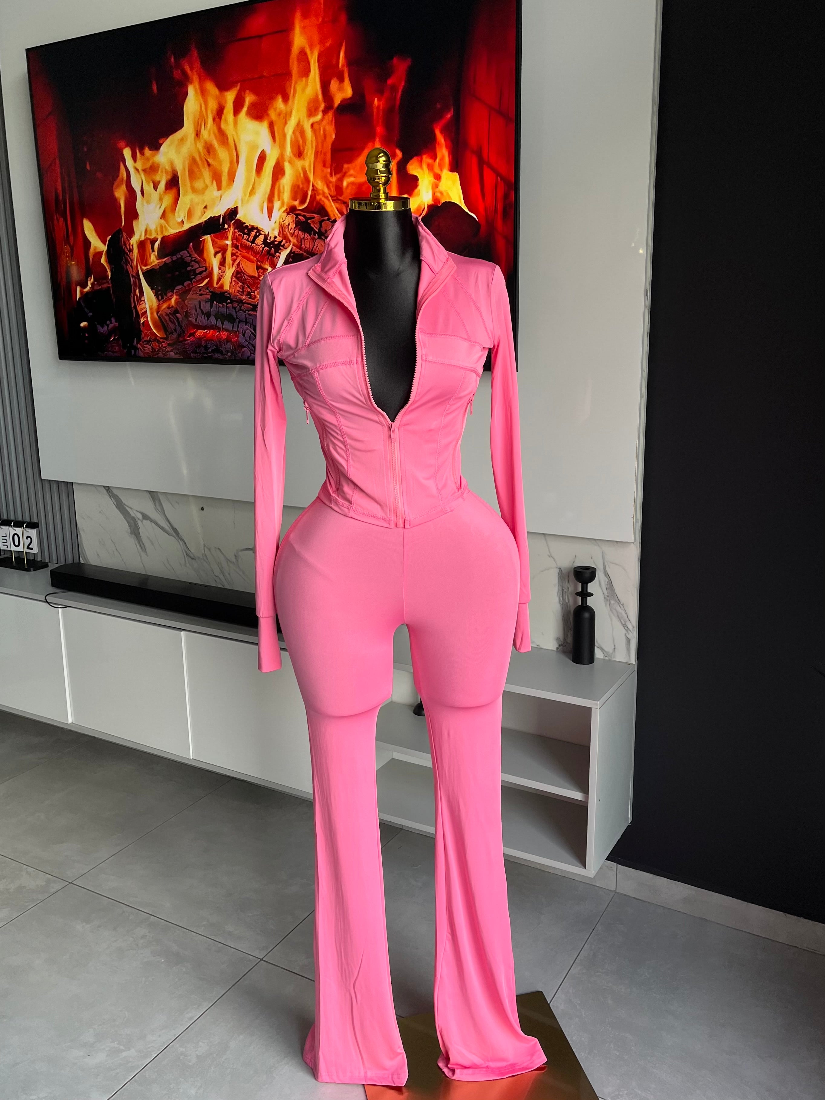 Nova Zip-Up Flare Pant Set