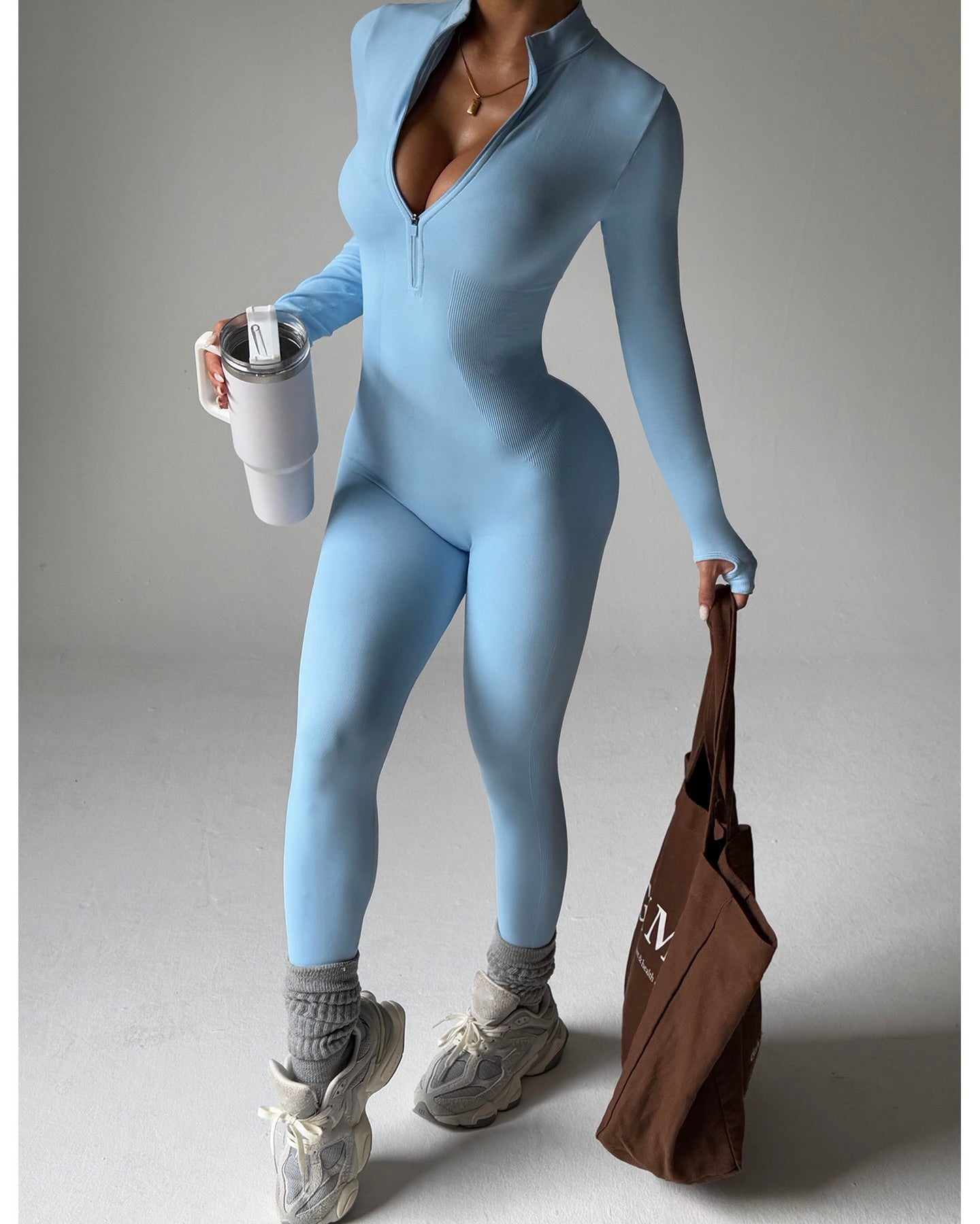 Odelia Zip-Up Sculpt Active Jumpsuit