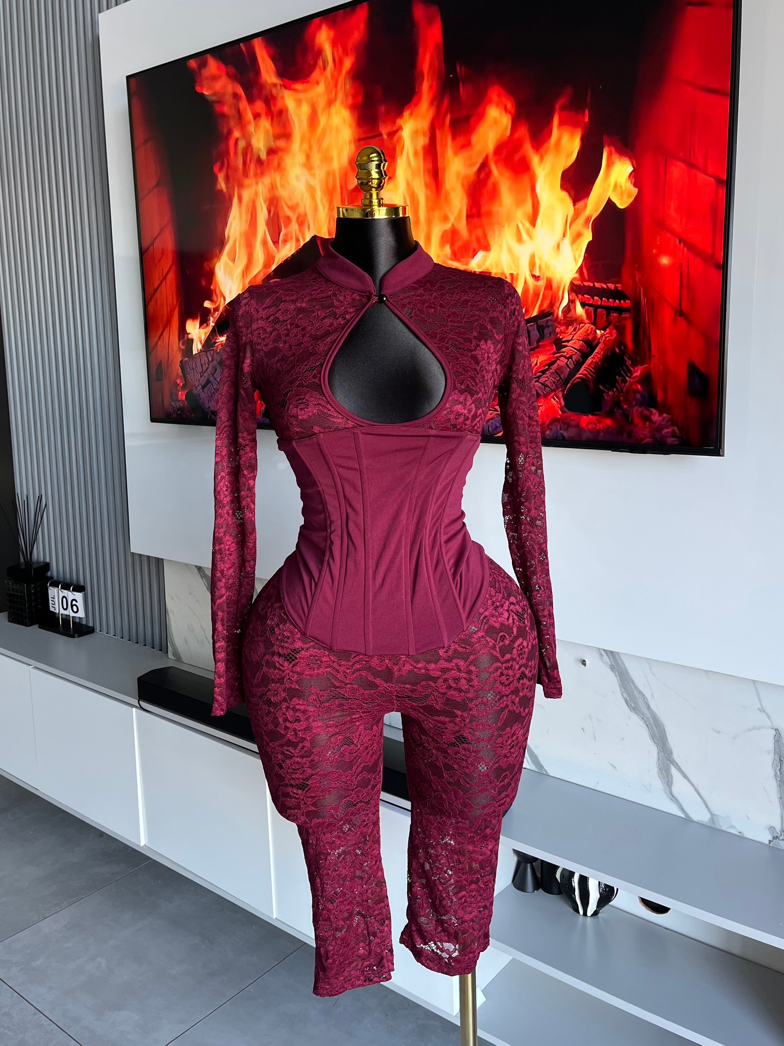 Steph Lace Corset Jumpsuit