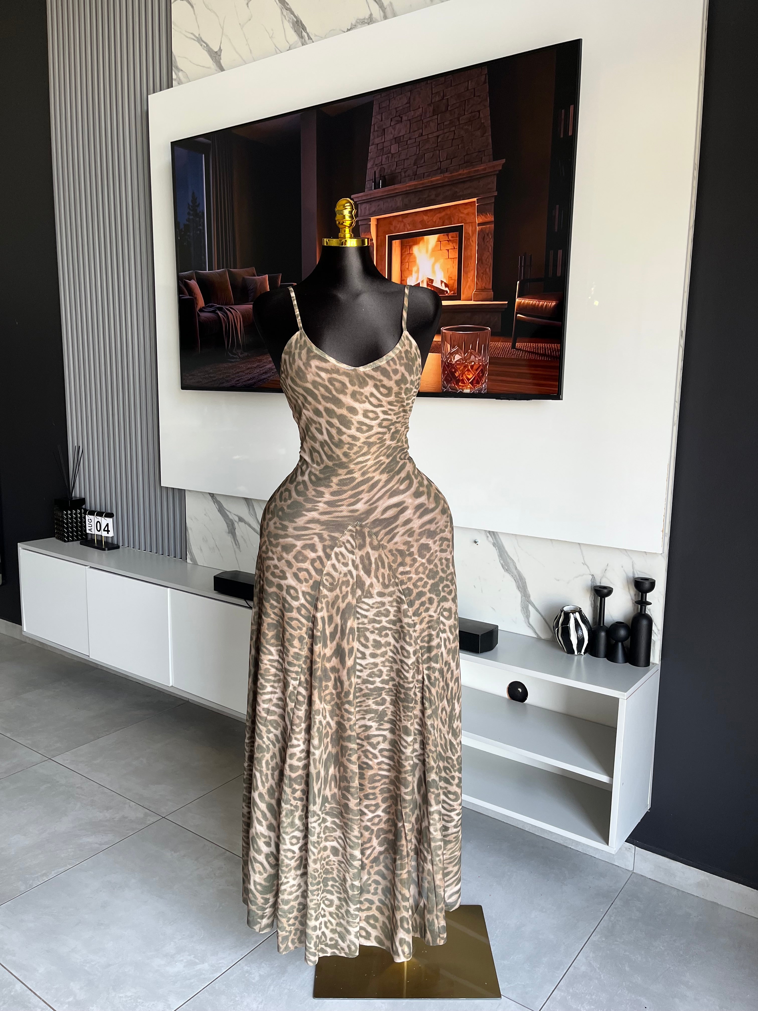 Sunray Leopard Print Maxi Dress