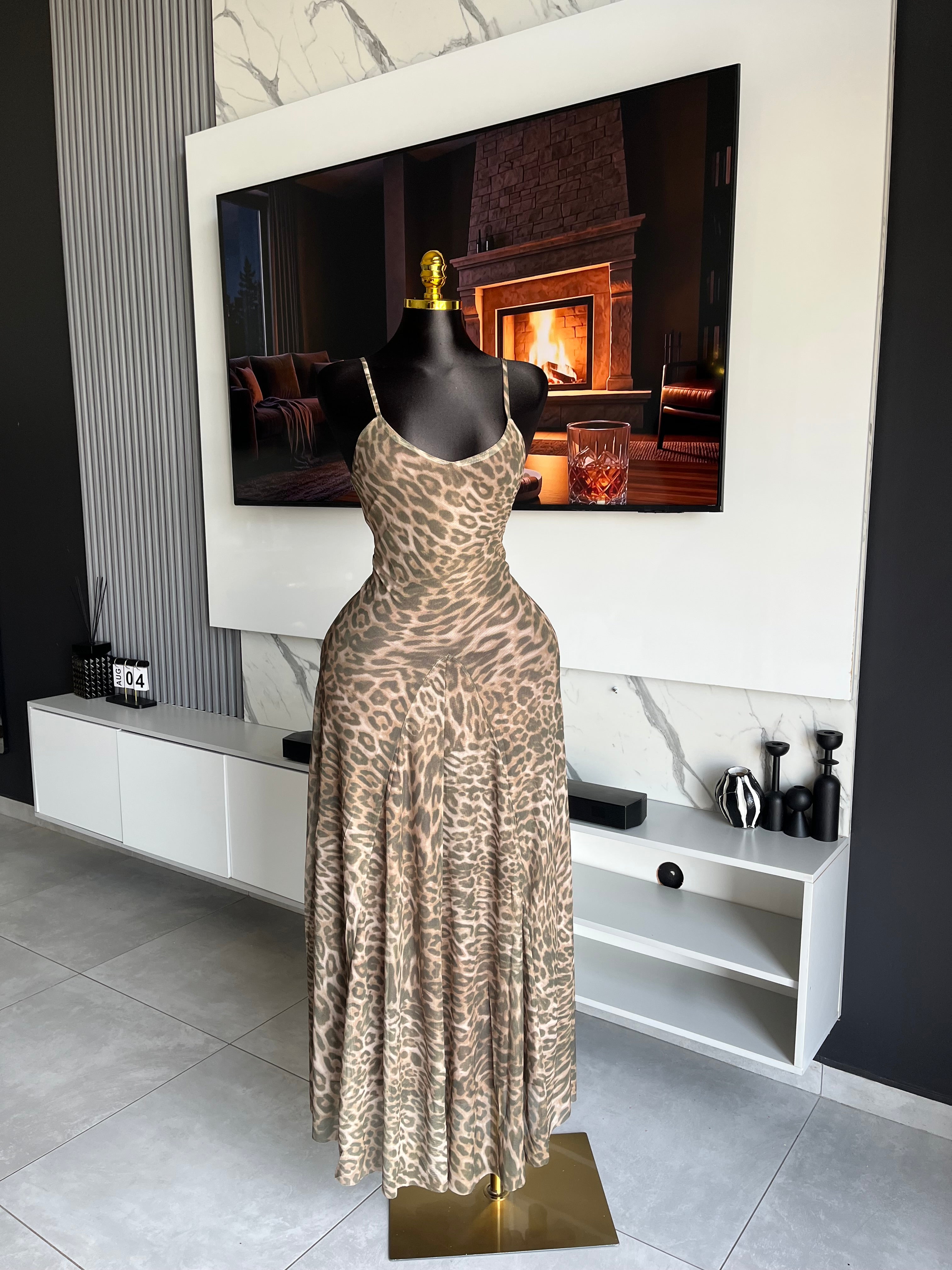 Sunray Leopard Print Maxi Dress