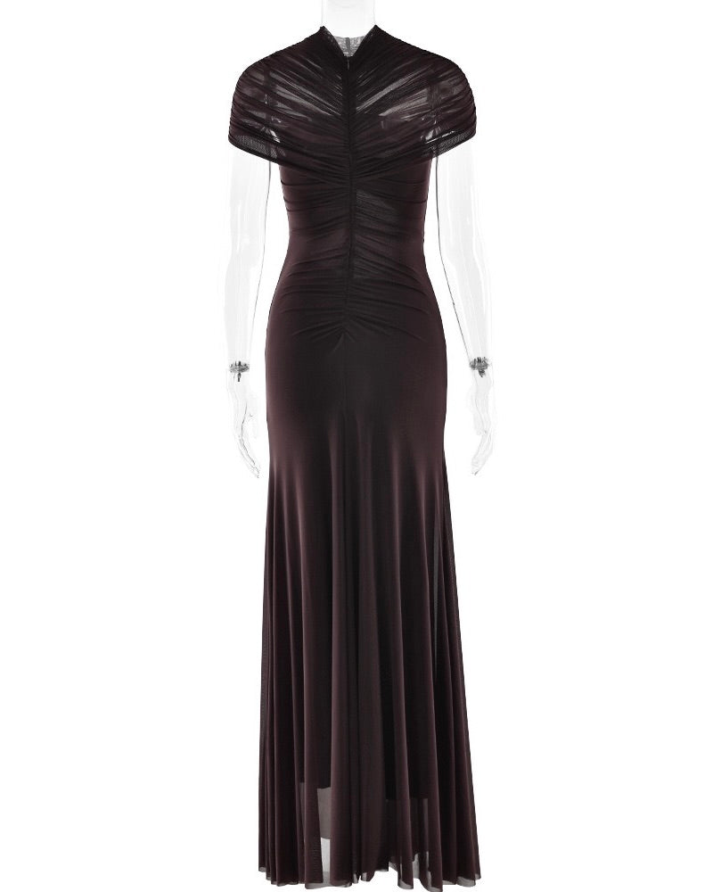 Cutesy Ruched Maxi Dress