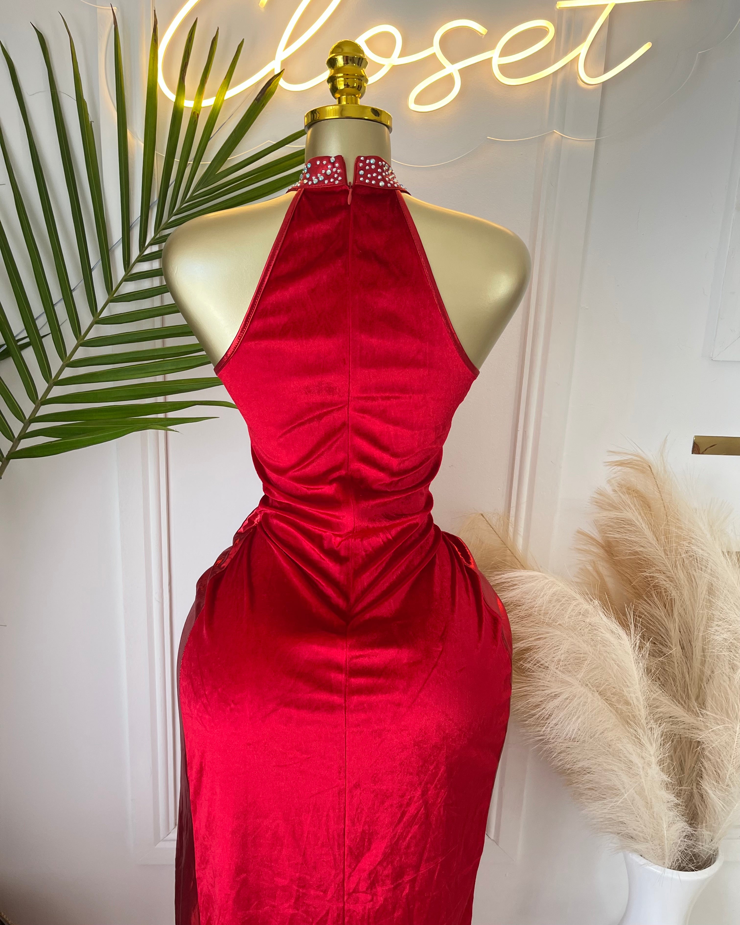 Goddess Vibe High Slit Maxi Dress