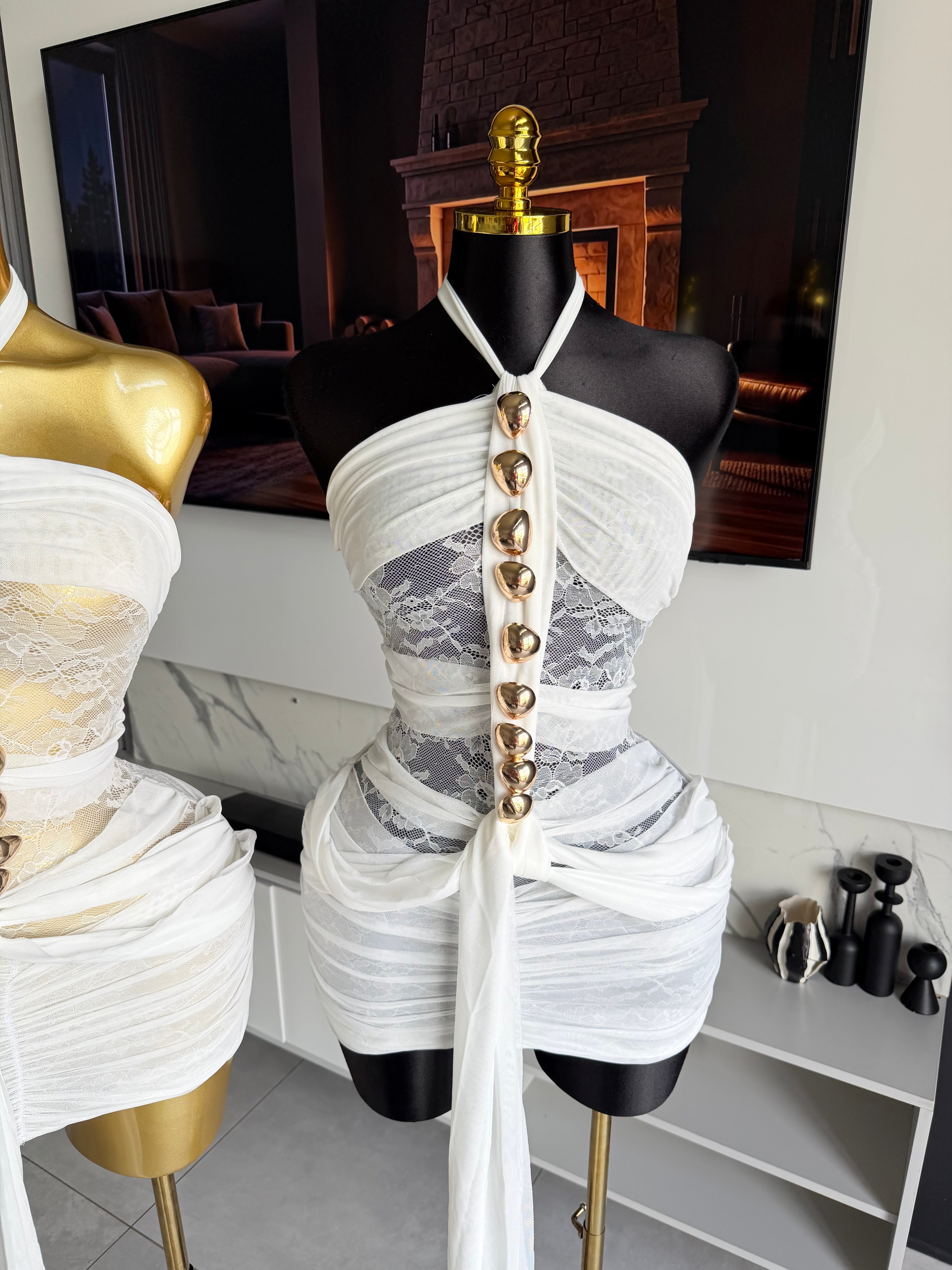 Sienna White Lace Mini Dress