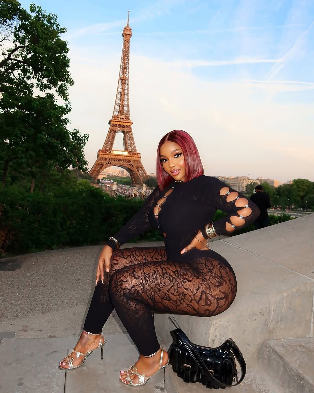 Tamara Lace Cut-Out Bodysuit Jumpsuit