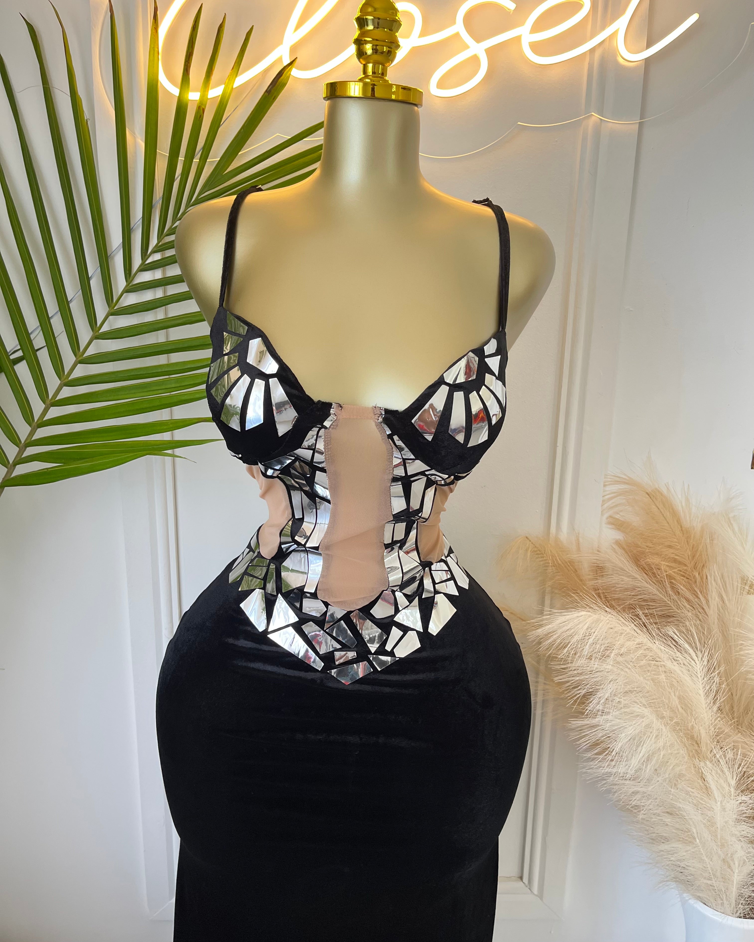 Natalee Mirror Cut-Out Maxi Dress