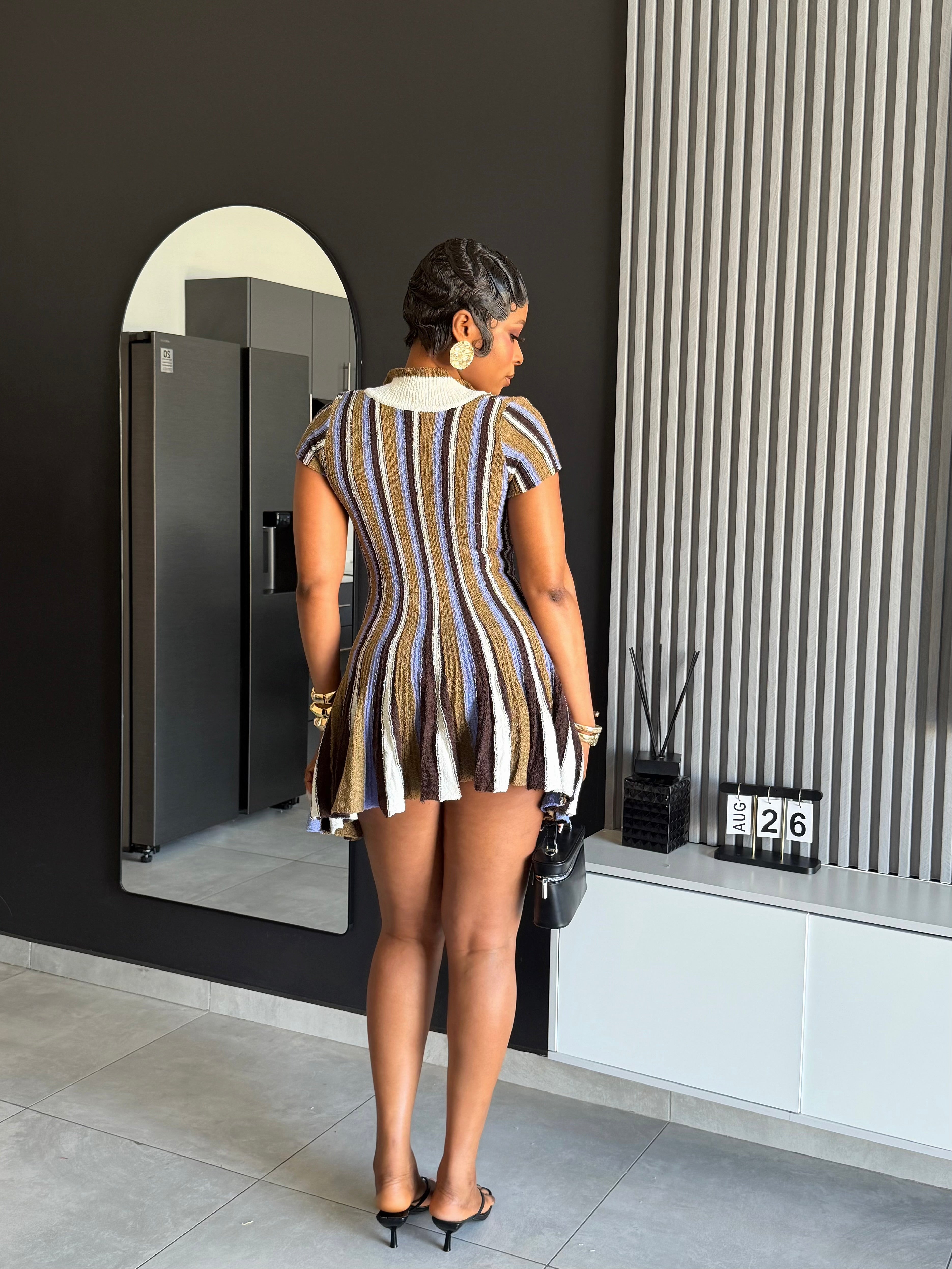 Talia Striped Knit Mini Dress