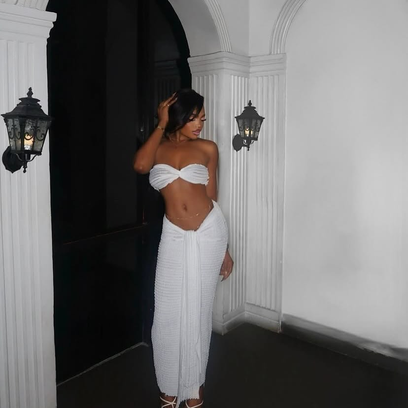 Luciana Drape Skirt Set