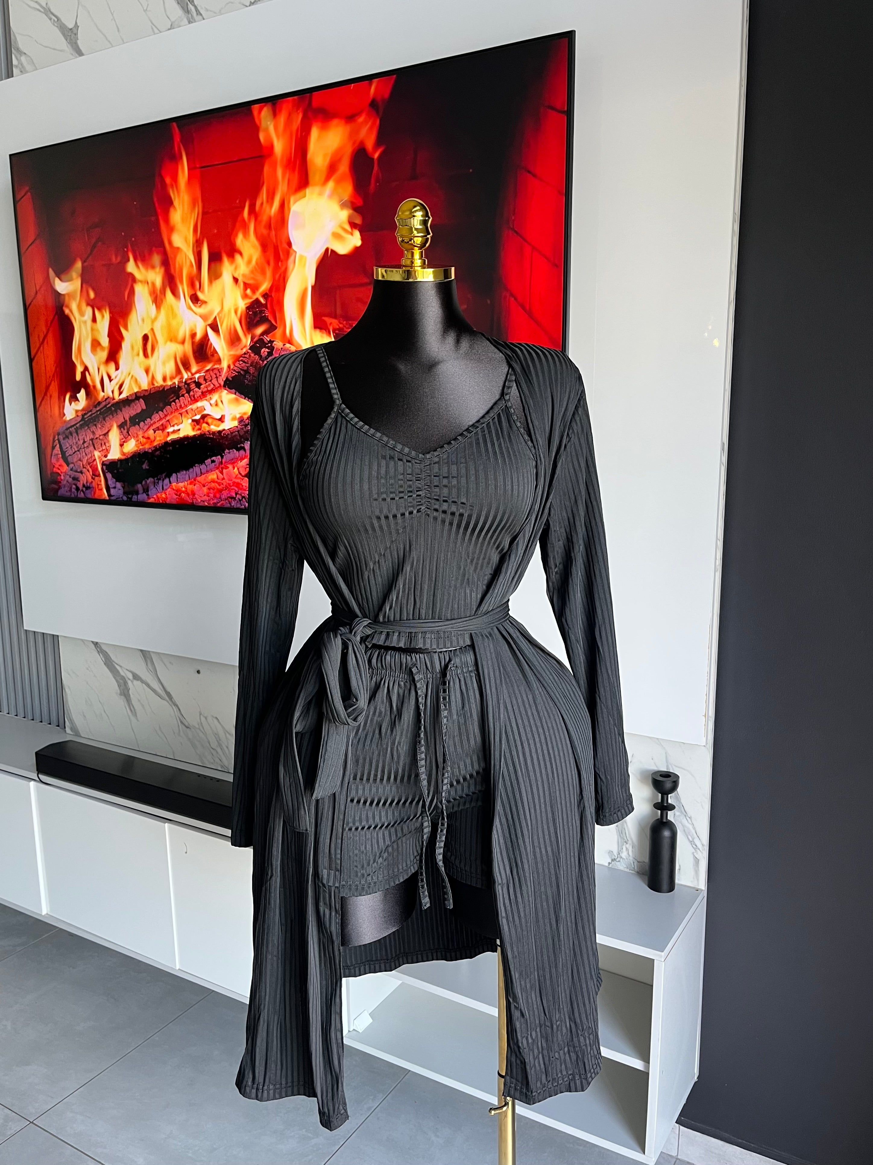 Jesse Ribbed Lounge Three-Piece Set