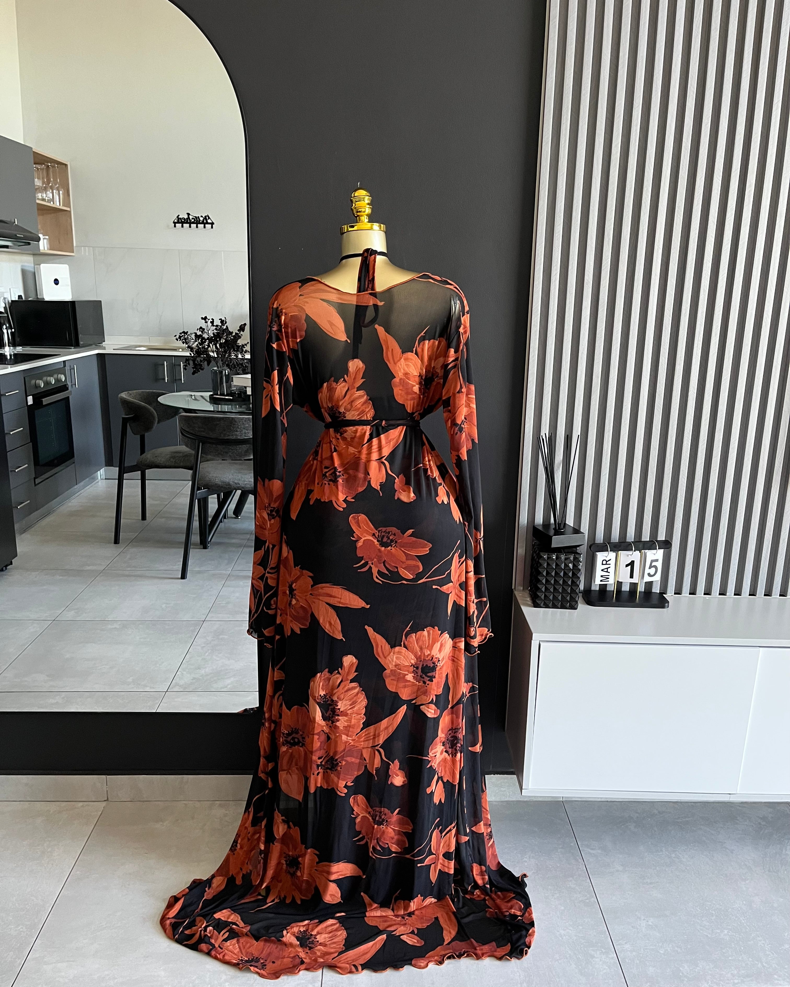 Aurelia Floral Mesh Maxi Dress