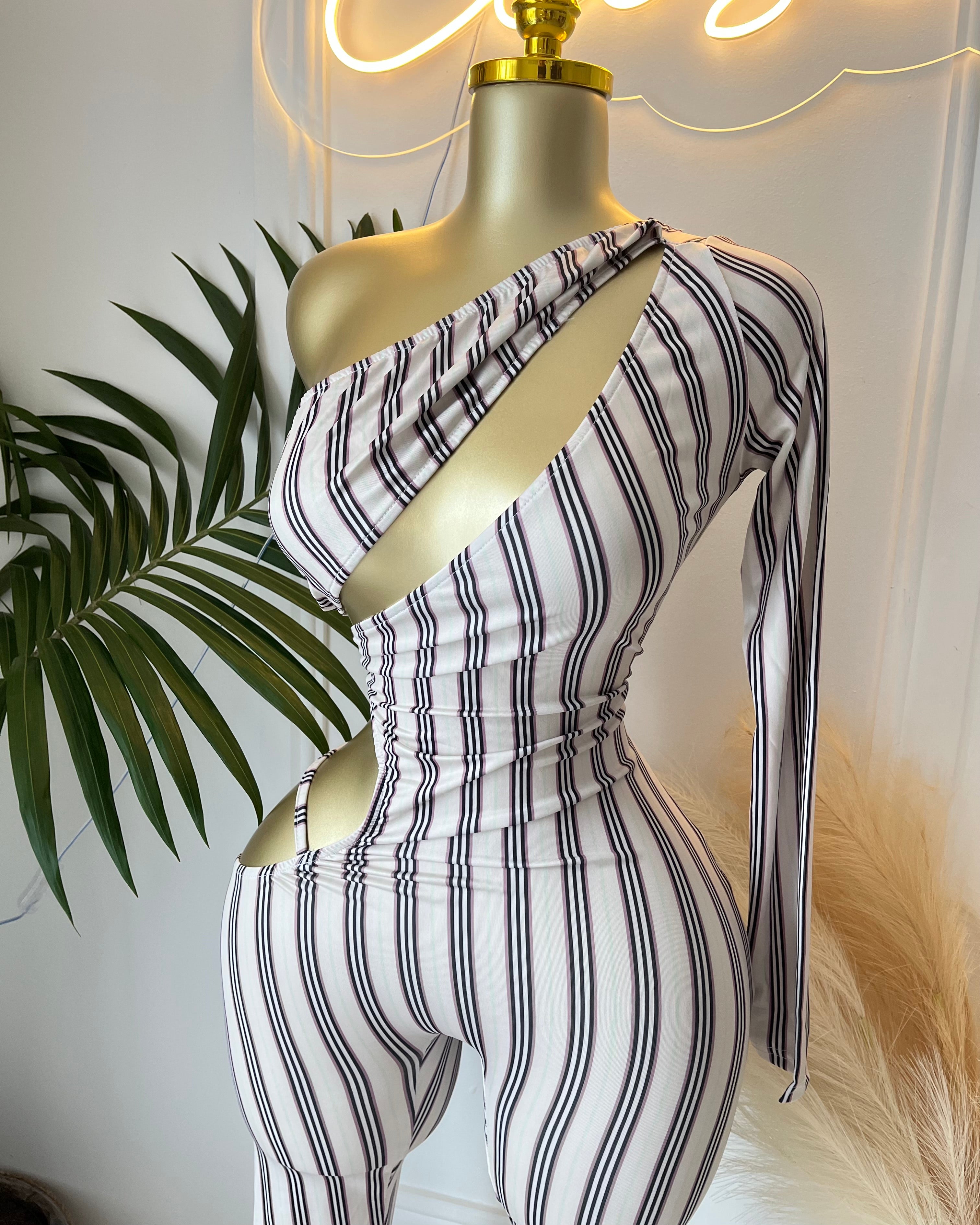 Maria One-Sleeve Cutout Jumpsuit