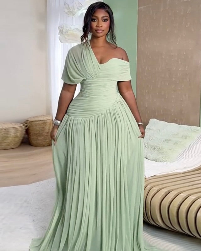 Riviera Pleated Maxi Dress