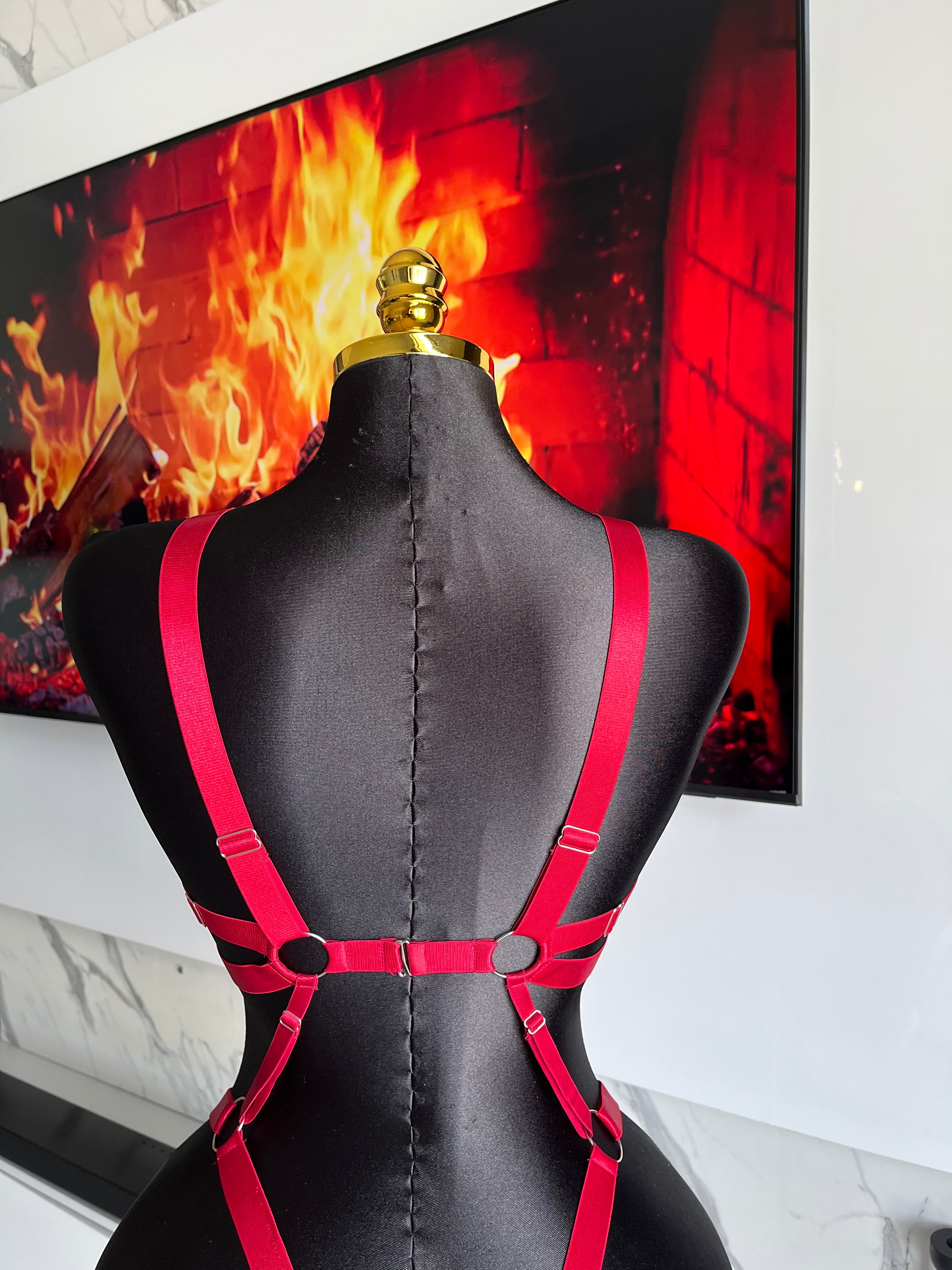 Sinful Red Strap Lingerie Bodysuit