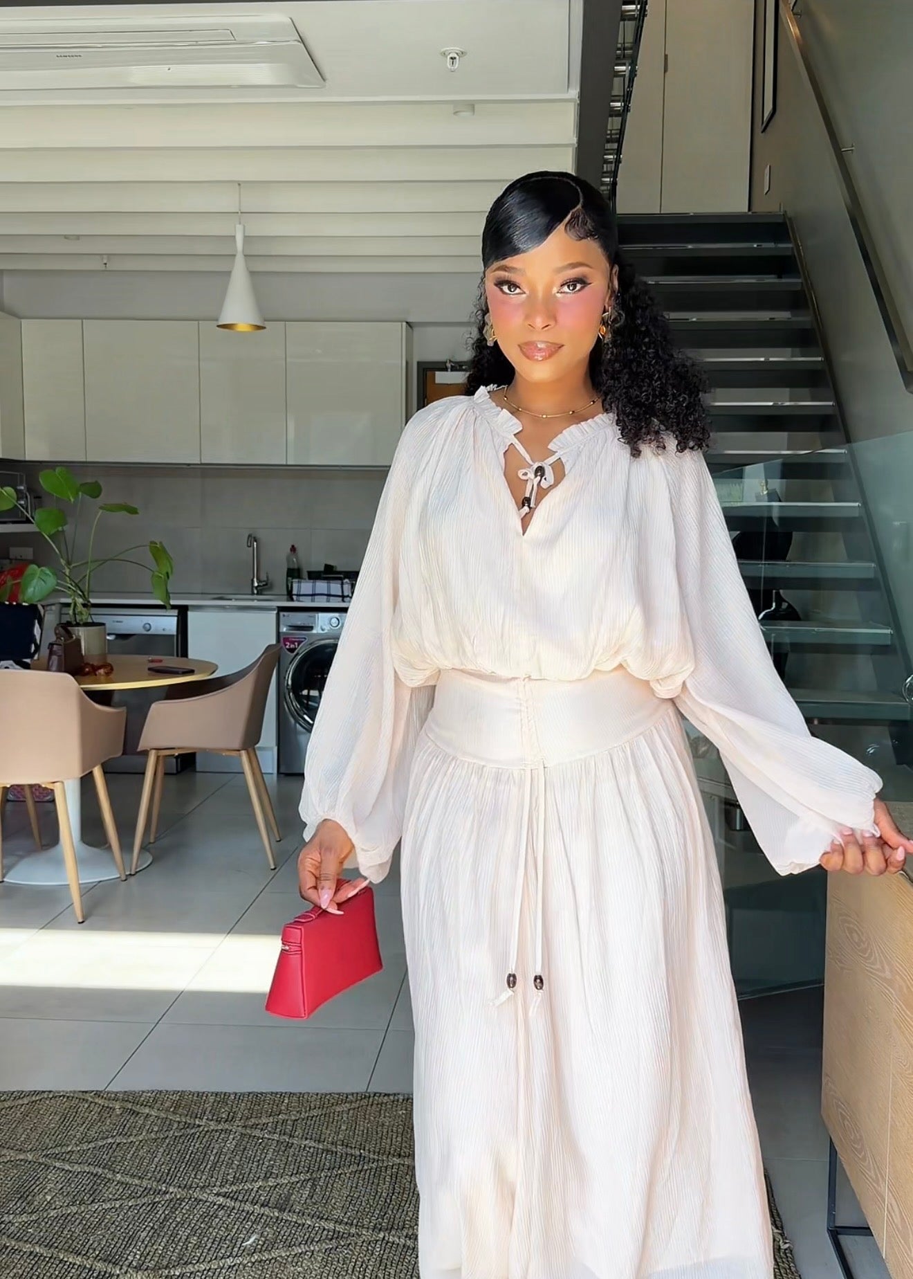 Arielle Cream Two-Piece Maxi Skirt Set
