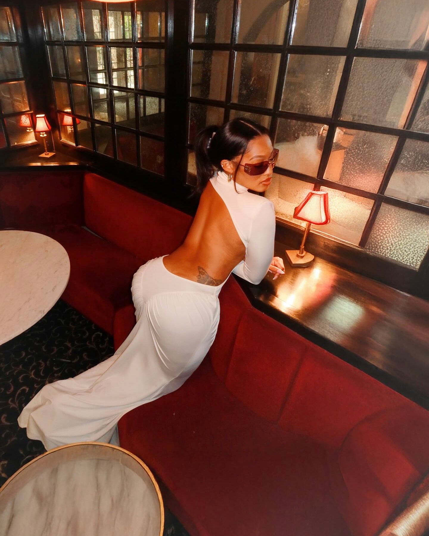 Pristine Cut-Out Ruched Maxi Dress