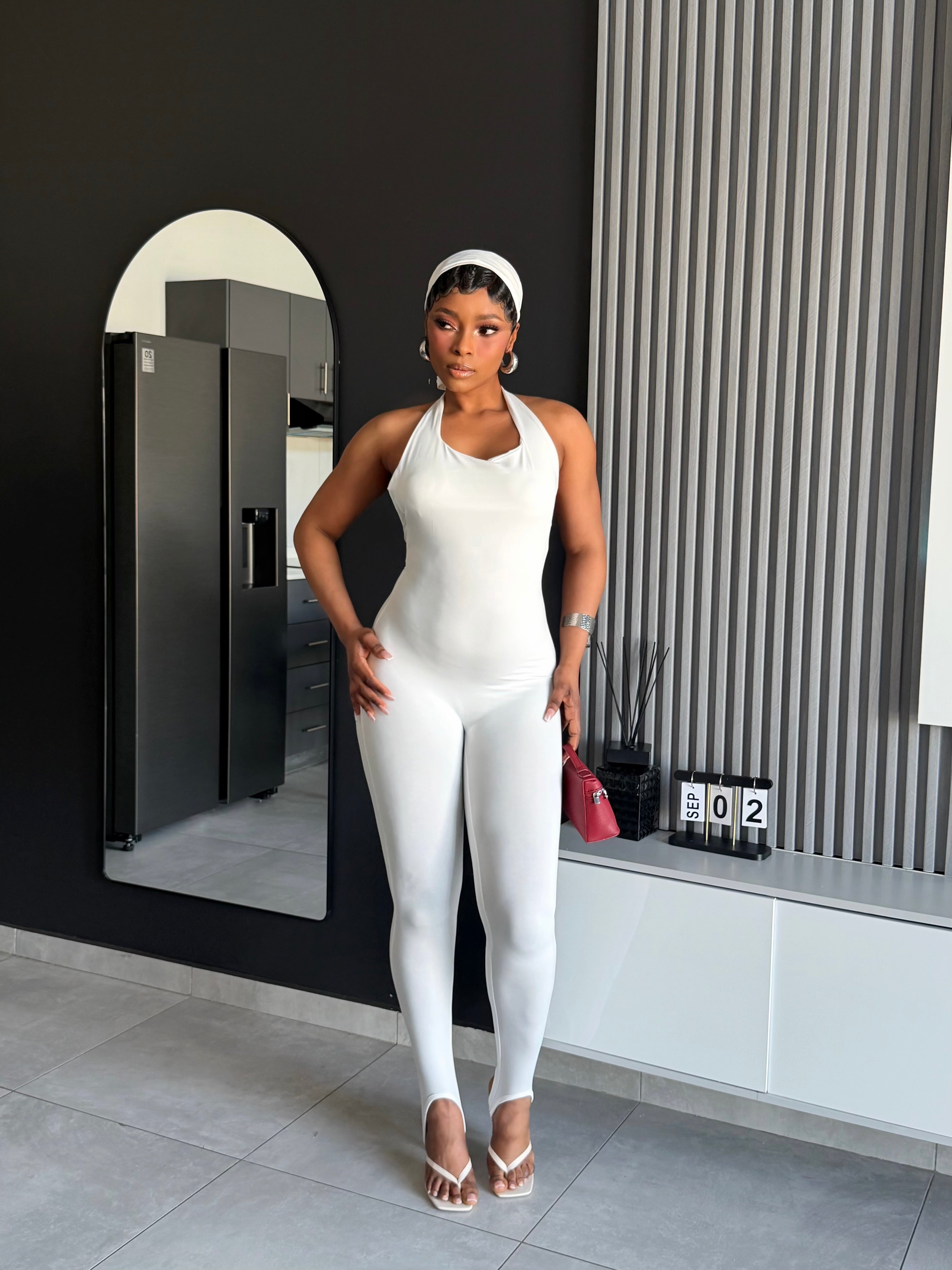 Ophelia Sculpt Jumpsuit White