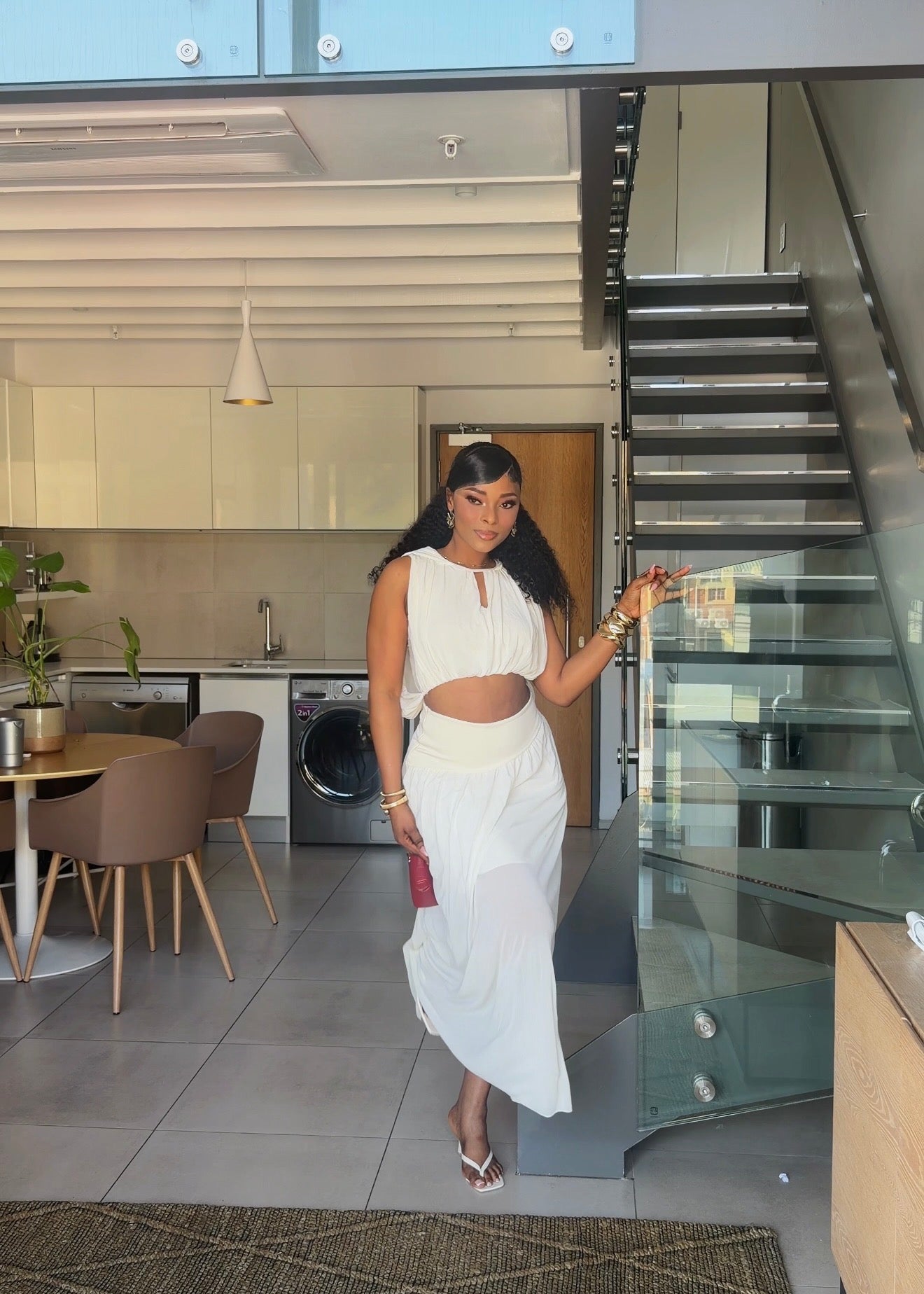 Eliana Ivory Two-Piece Maxi Set