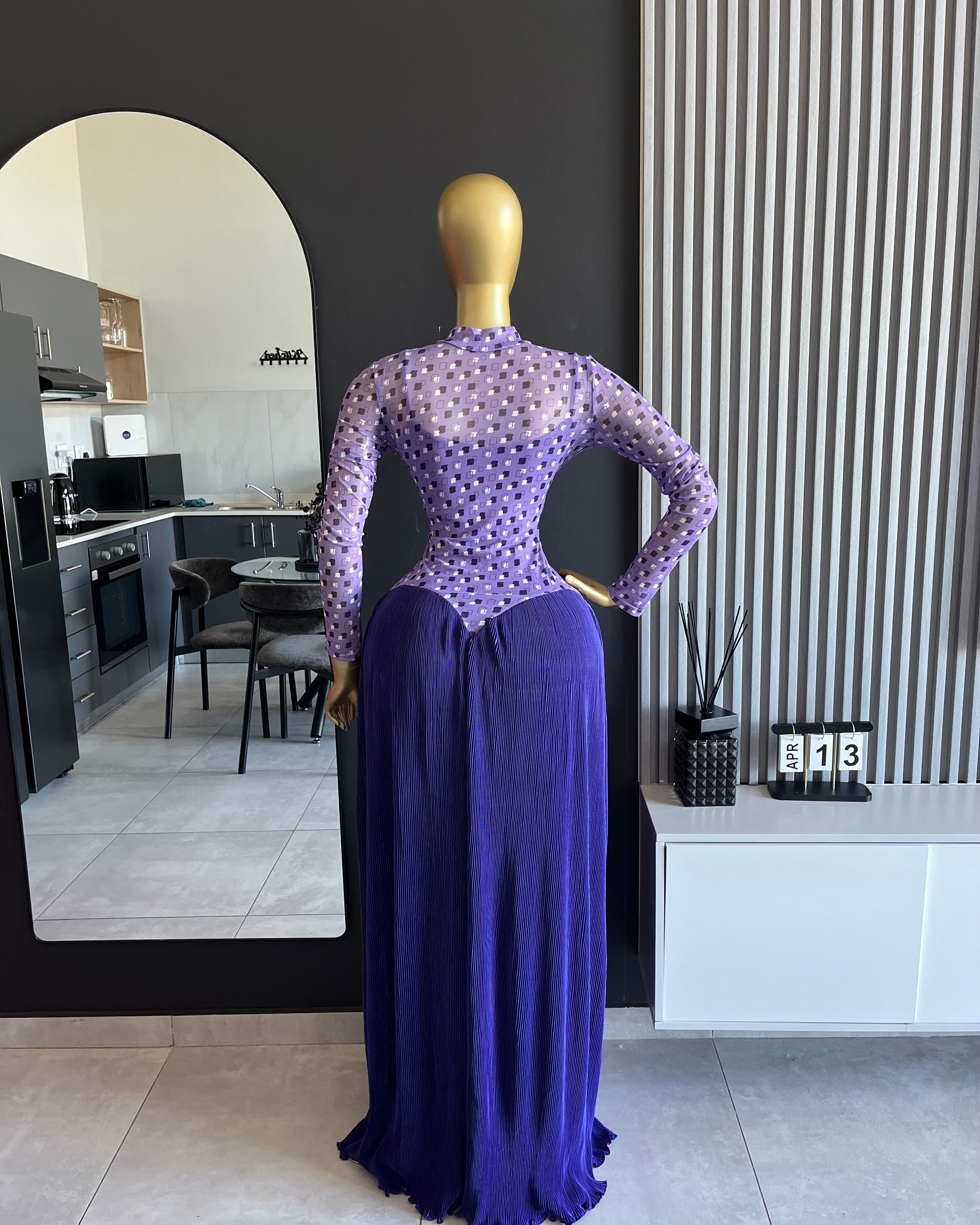 Christy Polka Mesh Maxi Dress