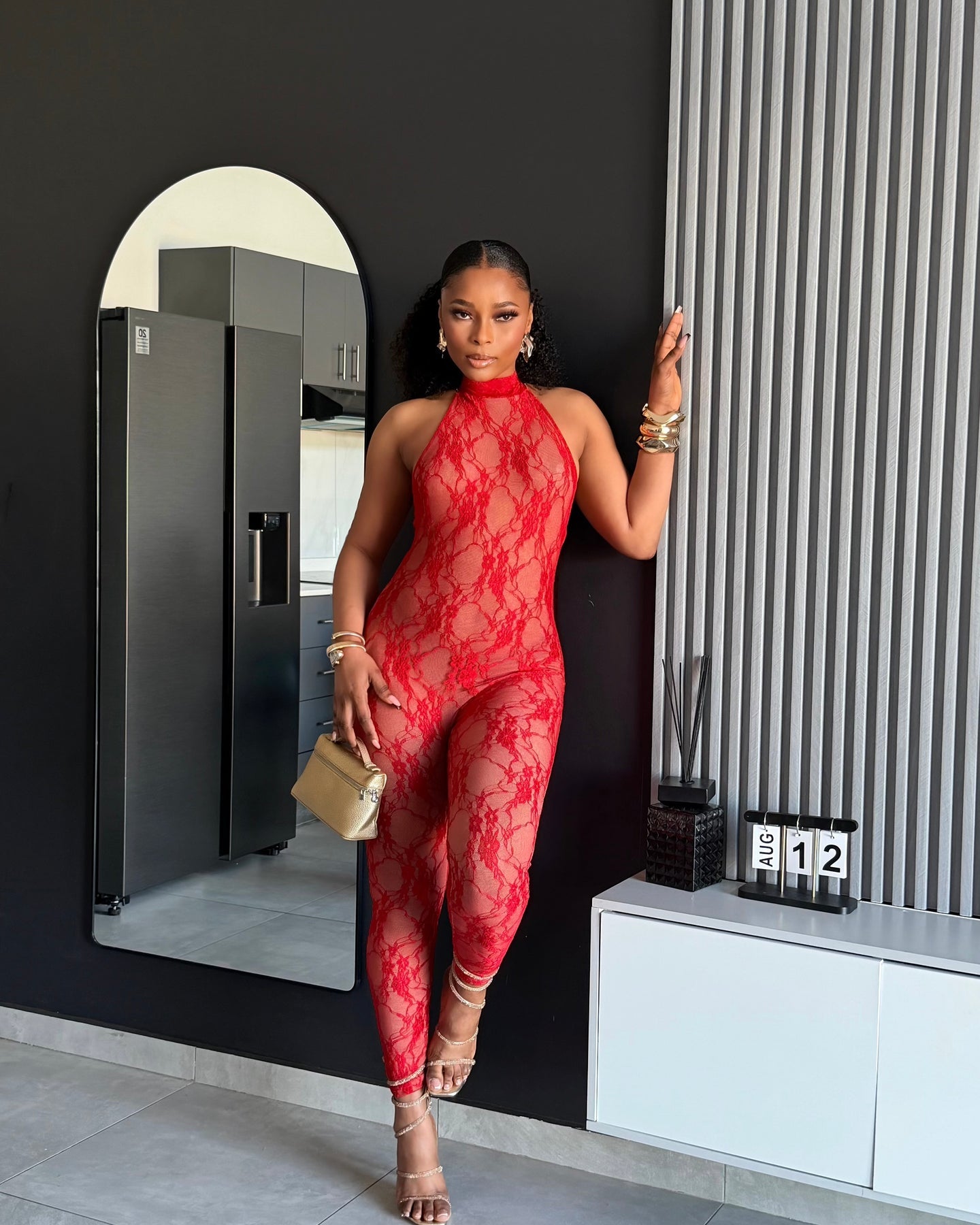 Scarlet Lace Halter Jumpsuit