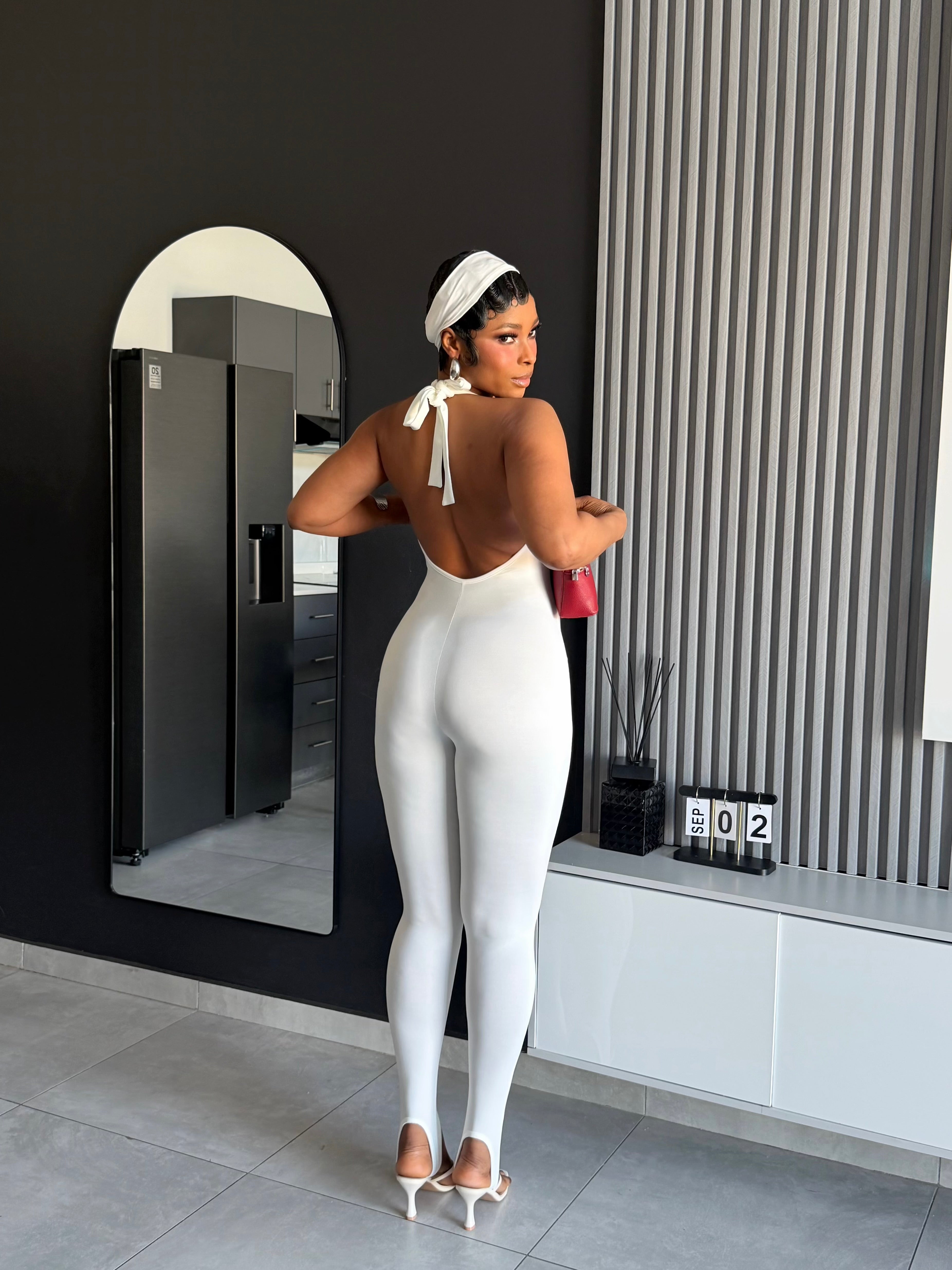 Ophelia Sculpt Jumpsuit White