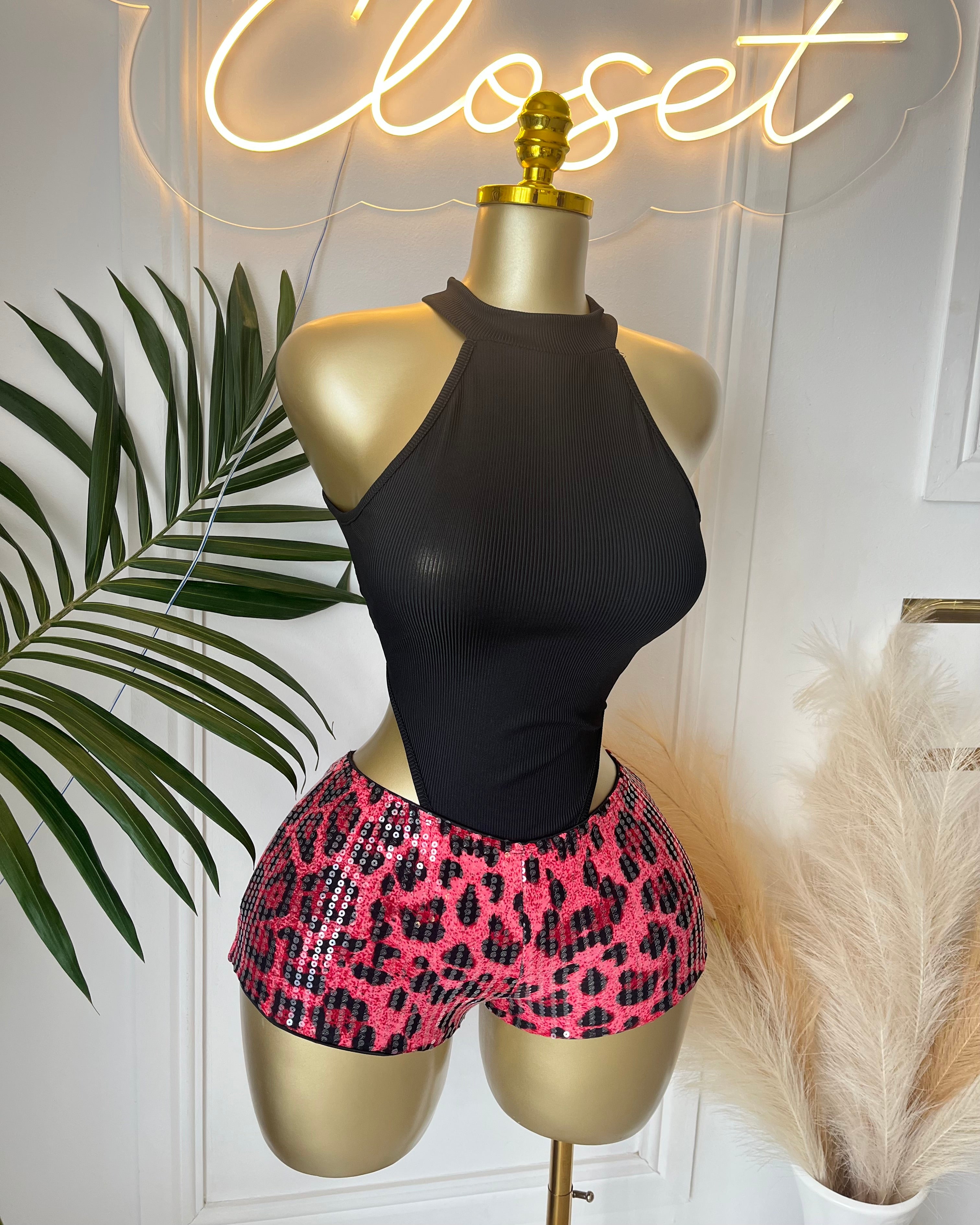Roxy Sequin Leopard Shorts