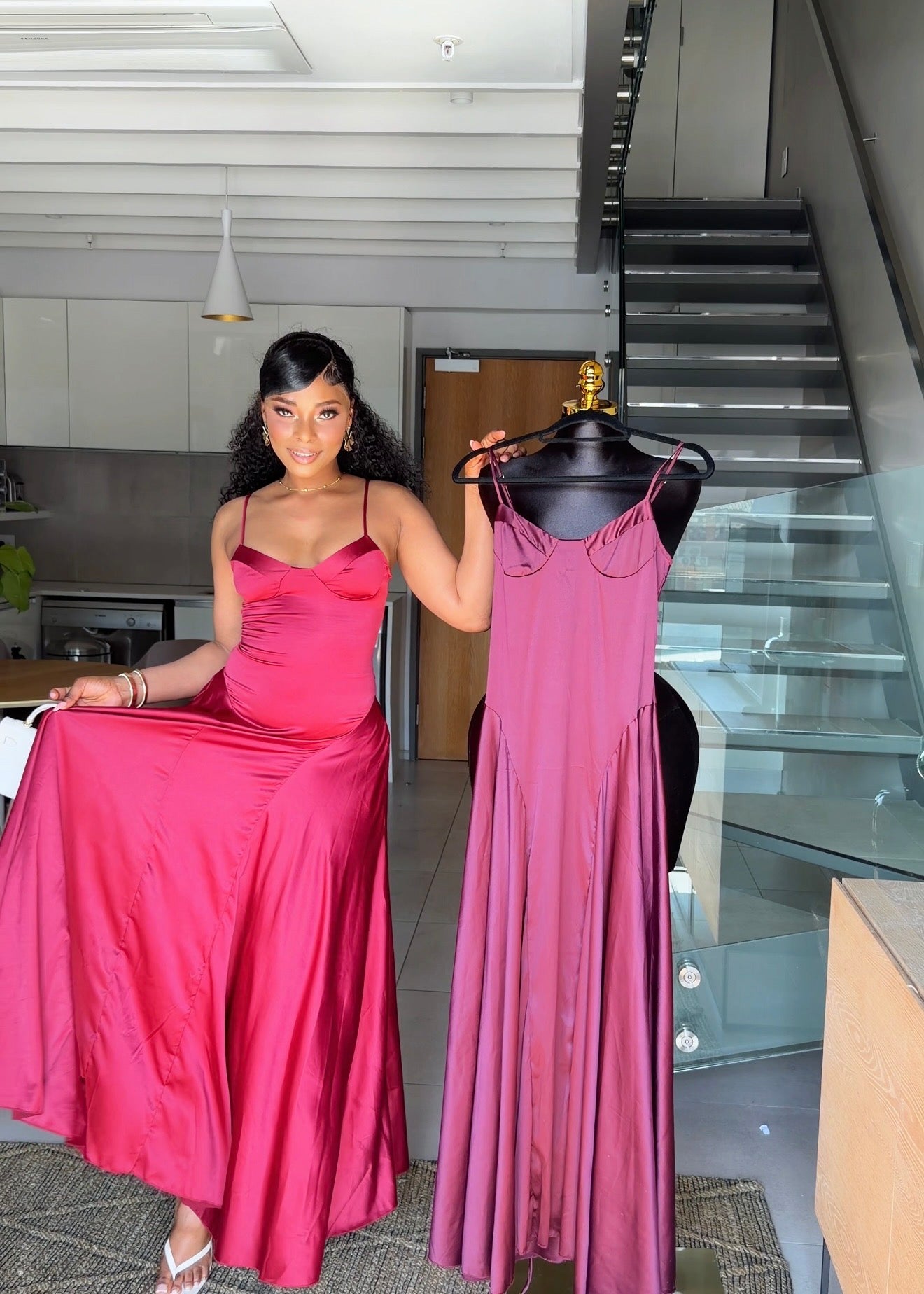 Vivienne Satin Corset Maxi Dress