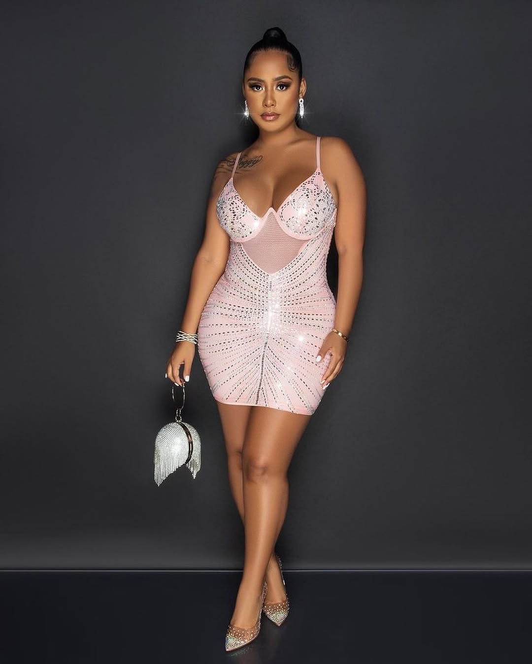 Bring The Drama Embellished Mini Dress