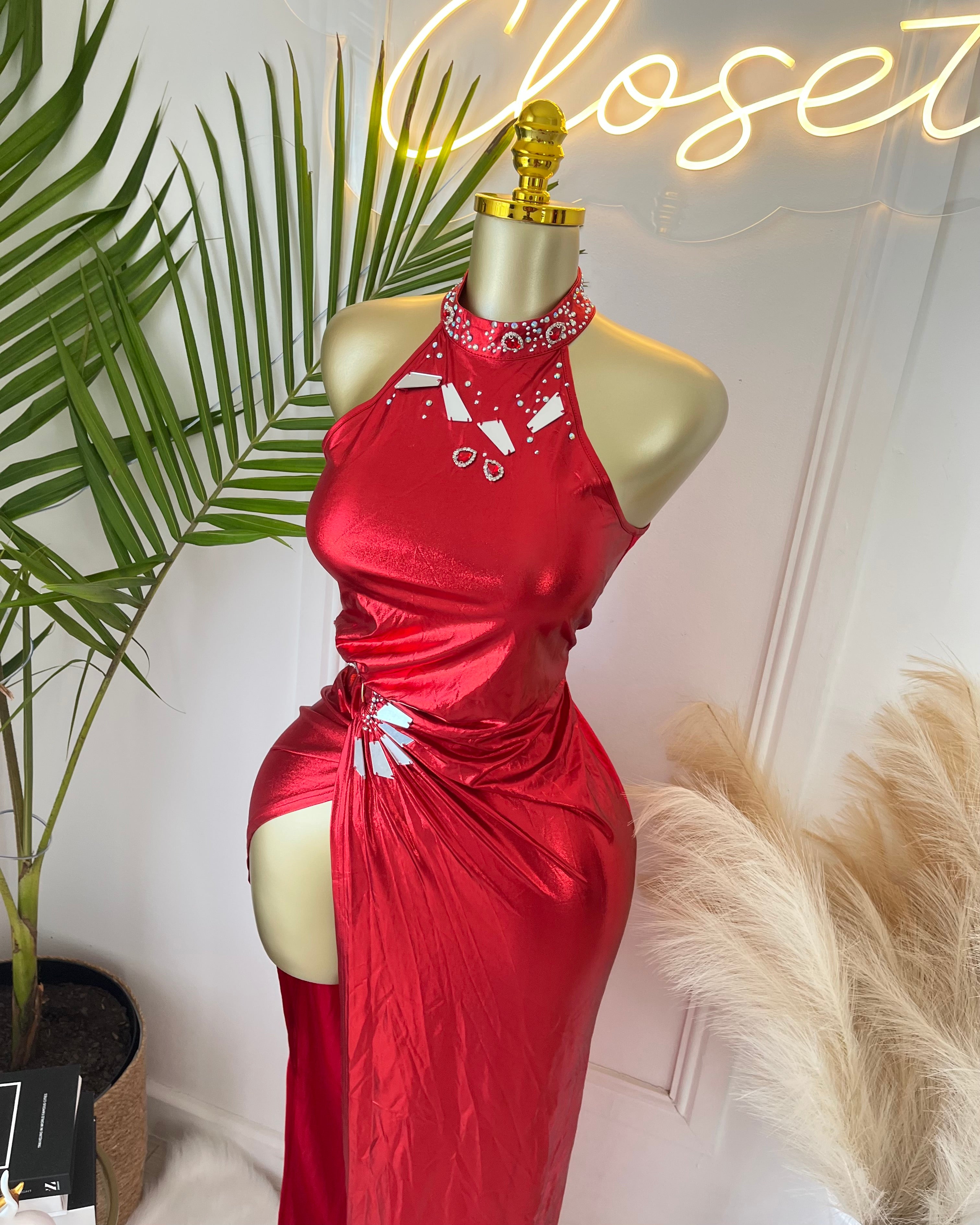 Goddess Vibe High Slit Maxi Dress