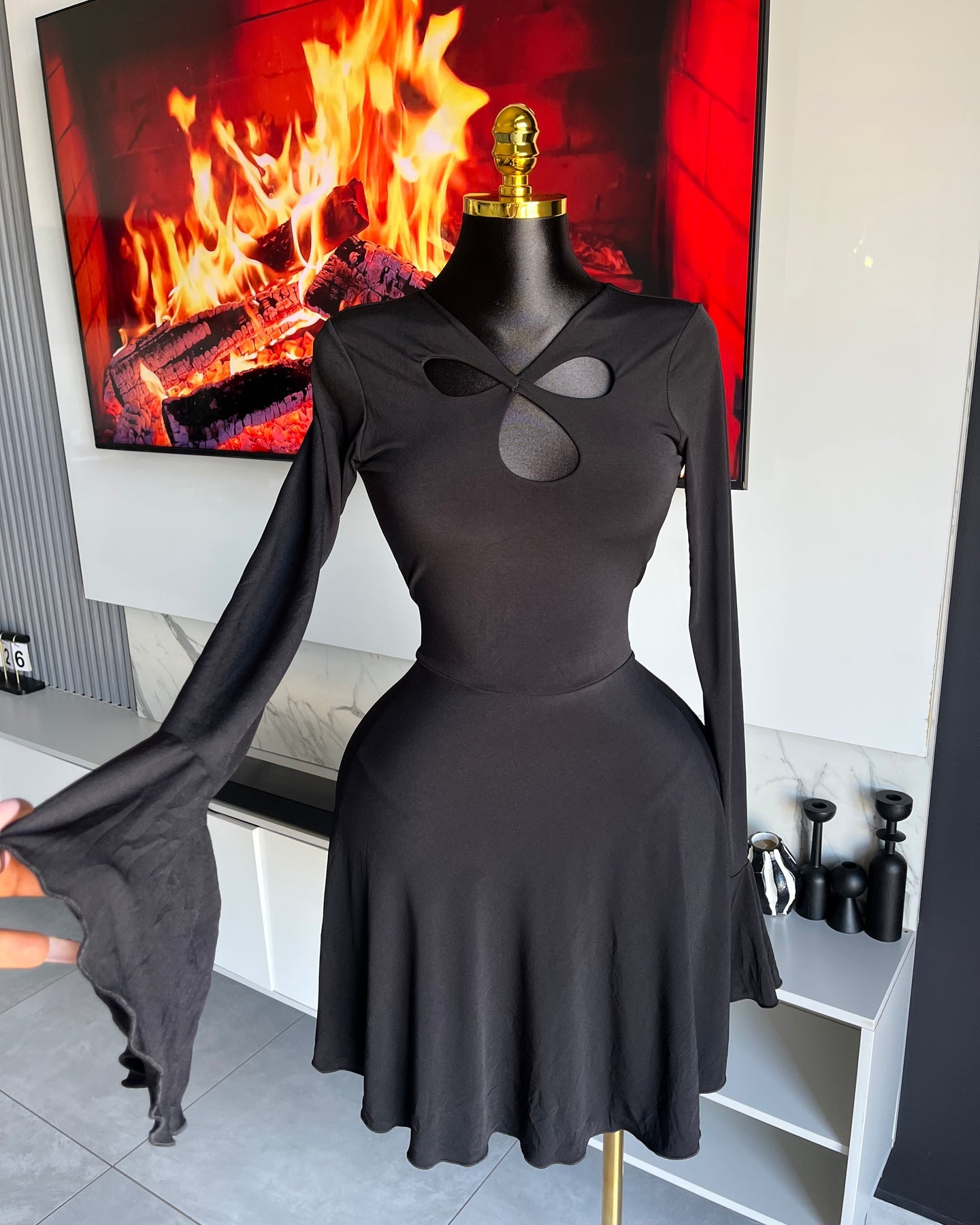 Grace Black Mini Dress