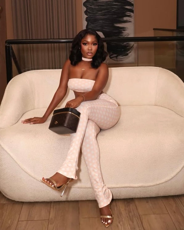 Élodie Polka Dot Two Piece Pant Set