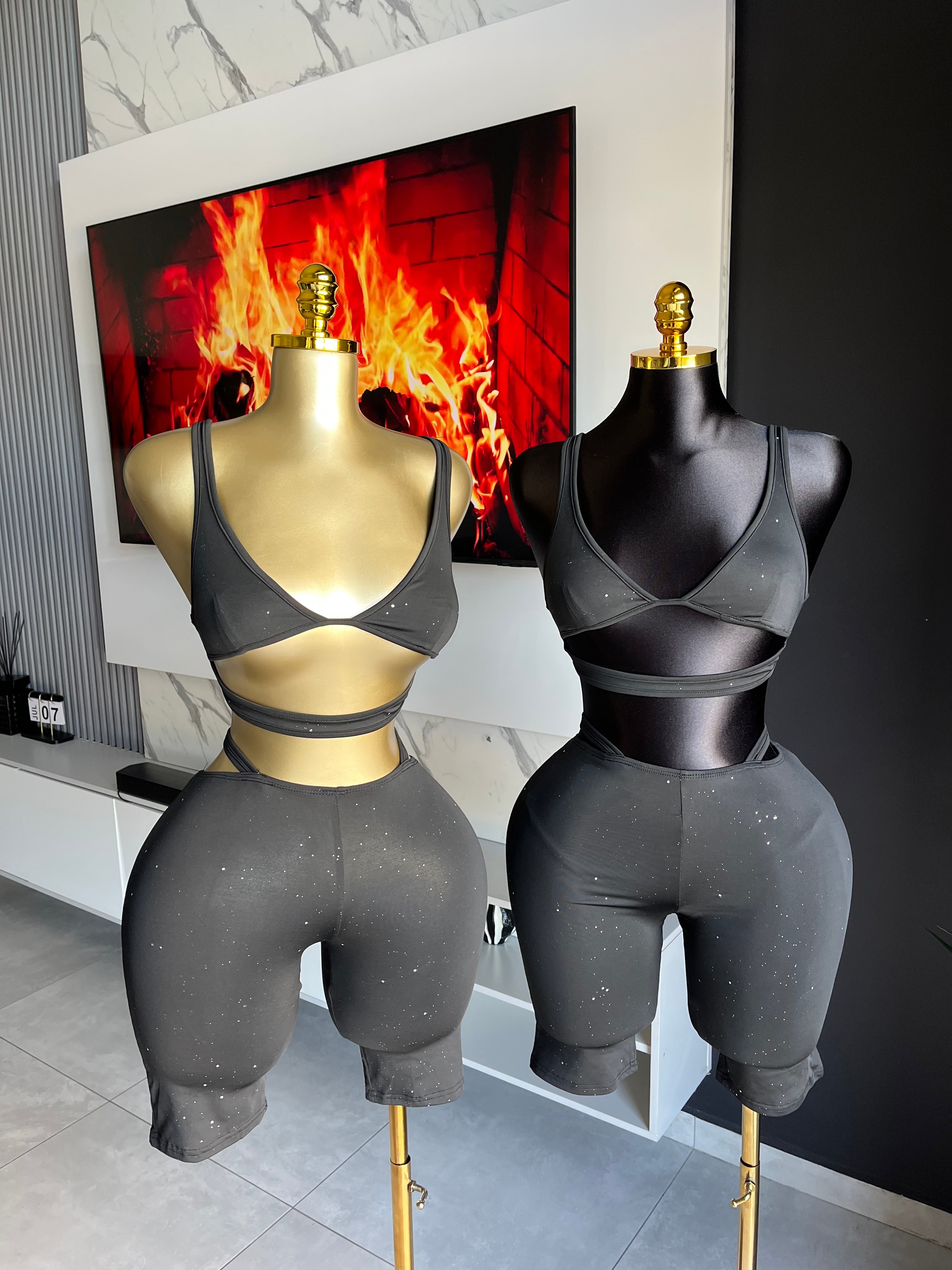 Daniella Cut-Out Sparkle Pant Set