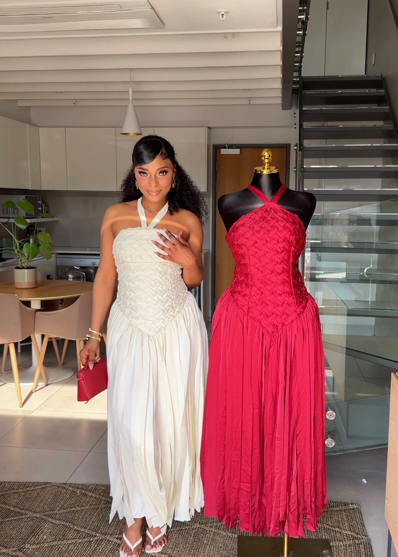 Amara Woven Halter Maxi Dress