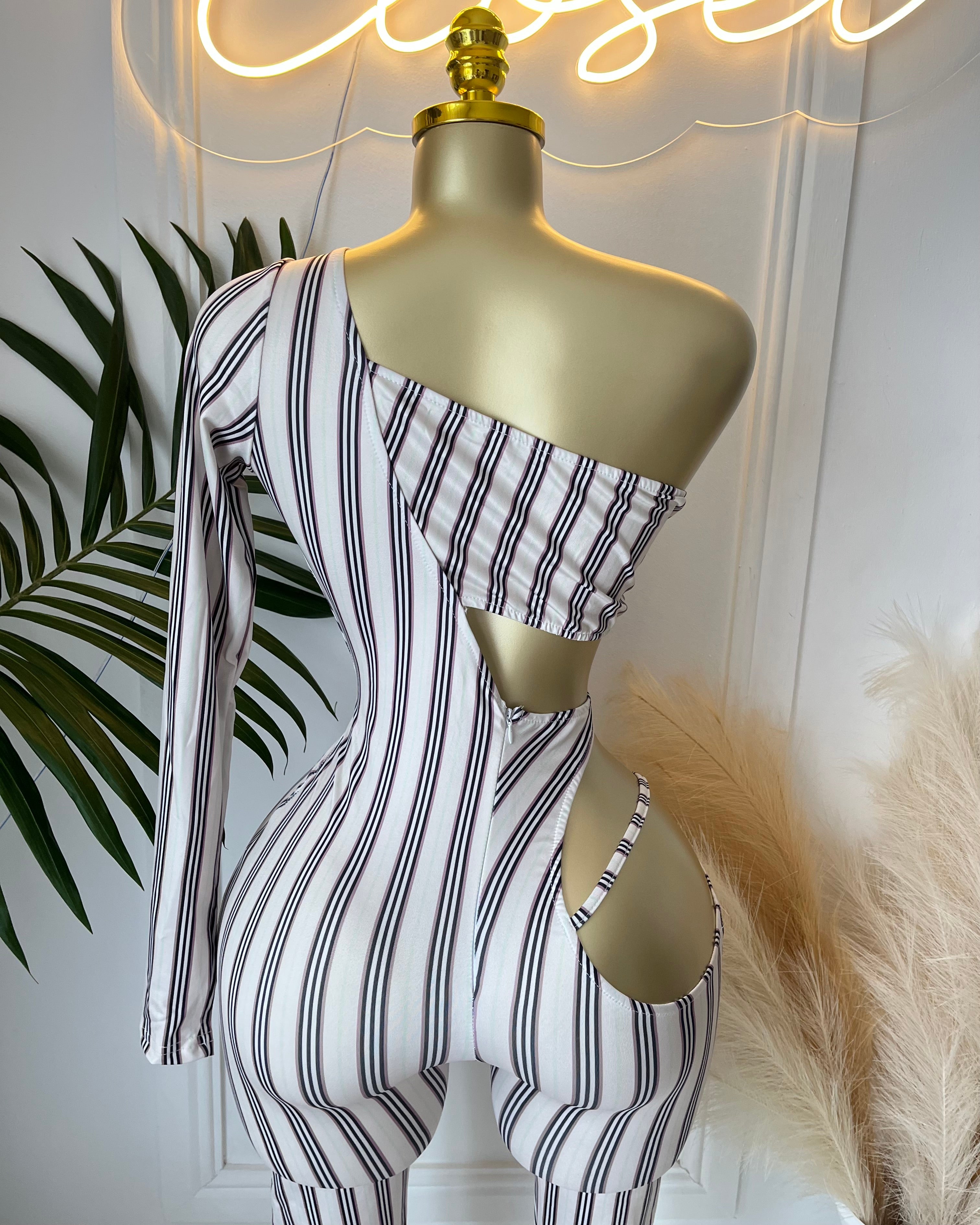 Maria One-Sleeve Cutout Jumpsuit
