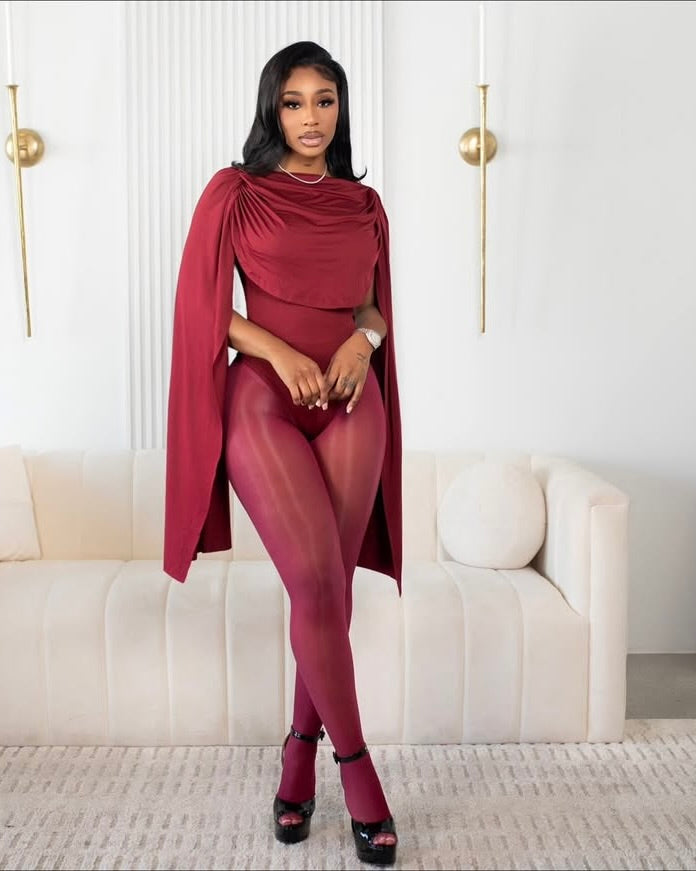 Valeria Burgundy Jumpsuit